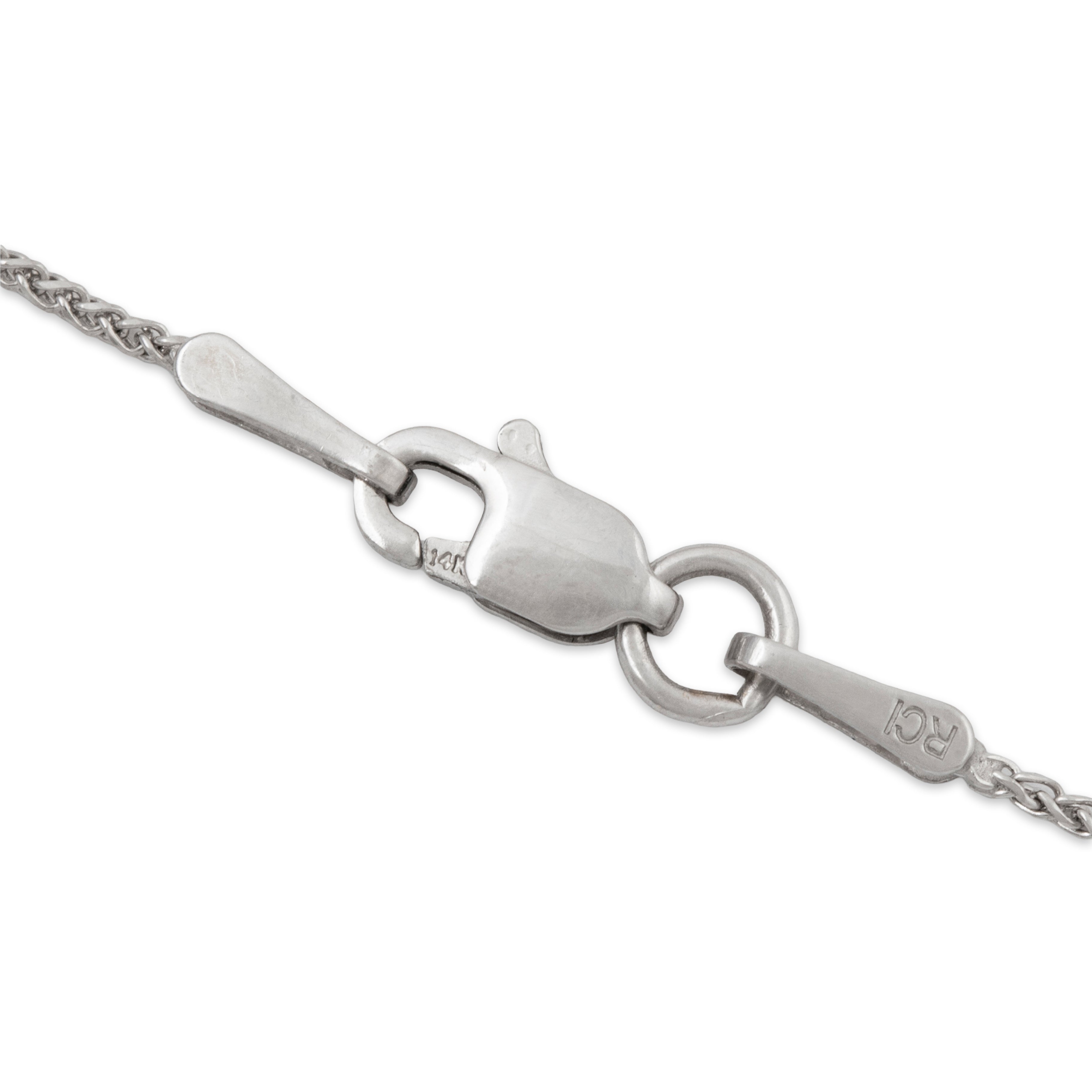 Vintage 14k White Gold Wheat Chain Necklace 18、mySite、hinf8tx79