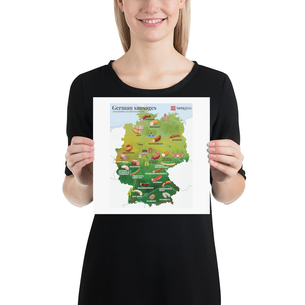 German Sausages Map Poster (in)、mySite、camillekostekn