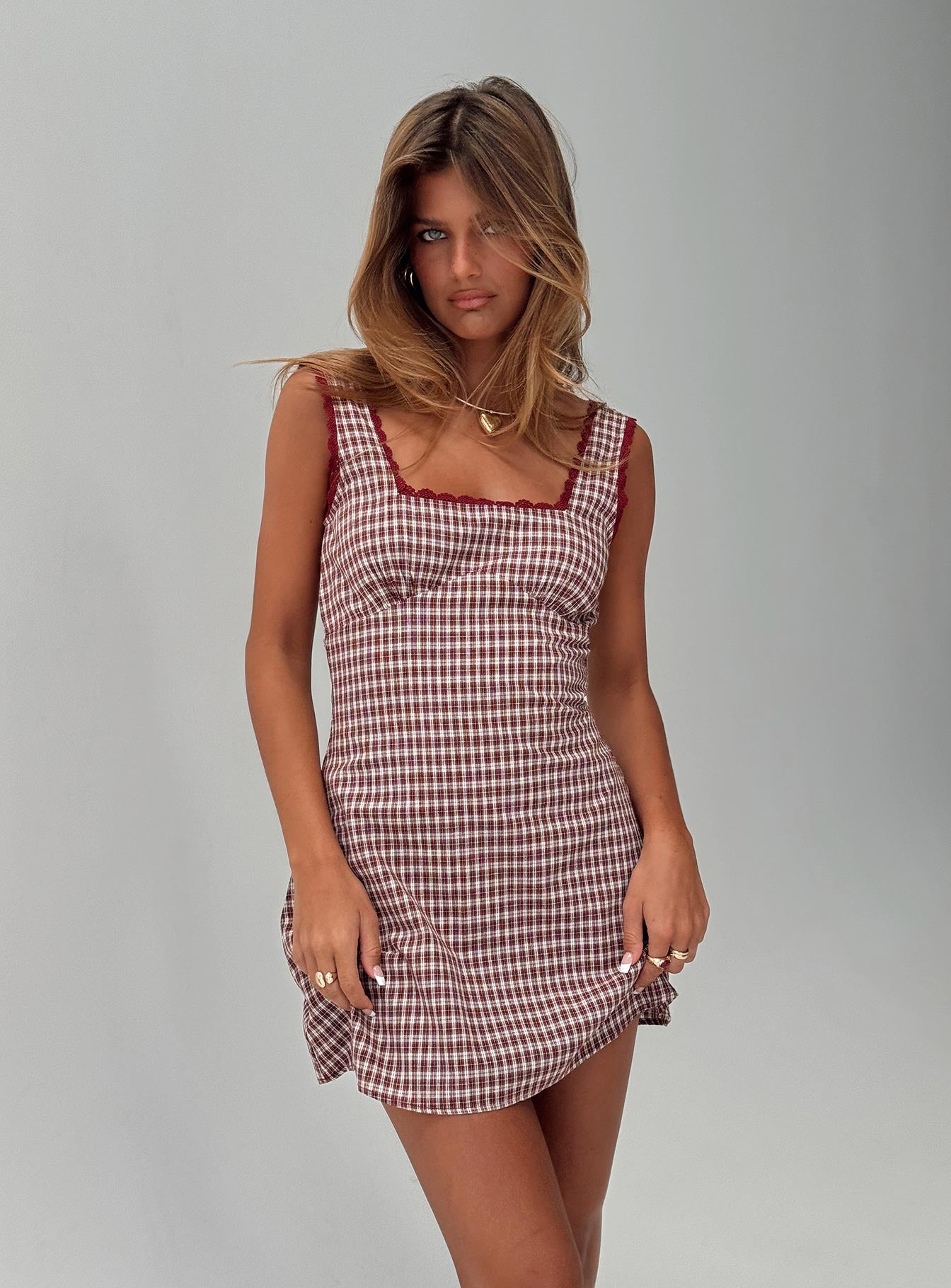 Dasha Mini Dress Red Check、mySite、solidvoid