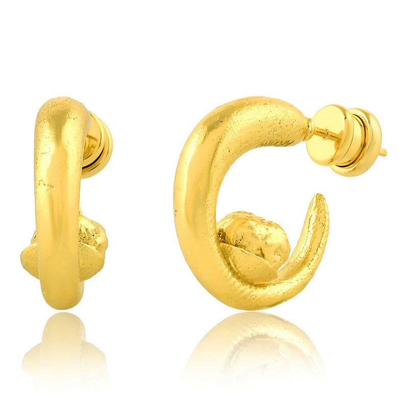 Crescent Hoop Earrings | 14K Gold Plated、mySite、camillekostekn