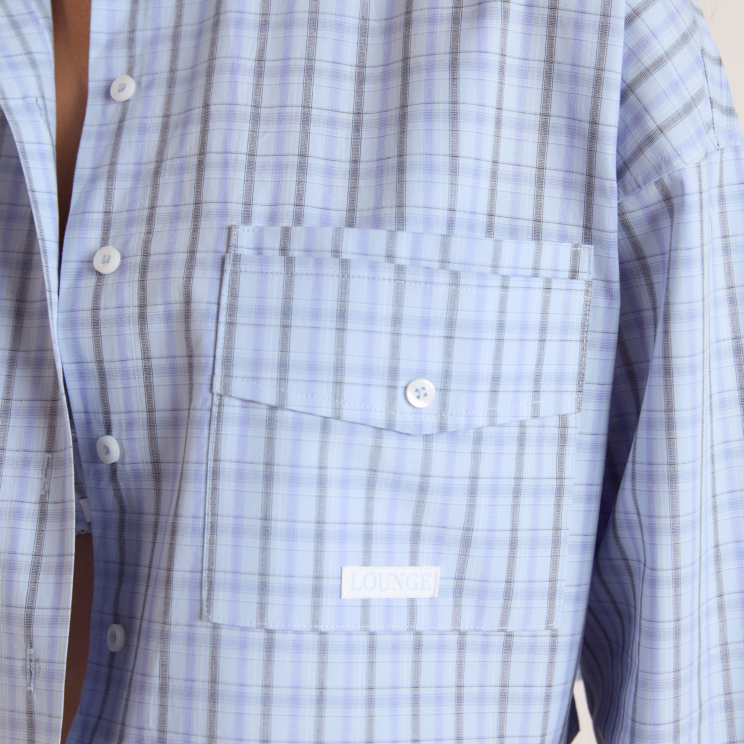 Checked Cotton Shirt - Blue、mySite、bengalsvssteelers