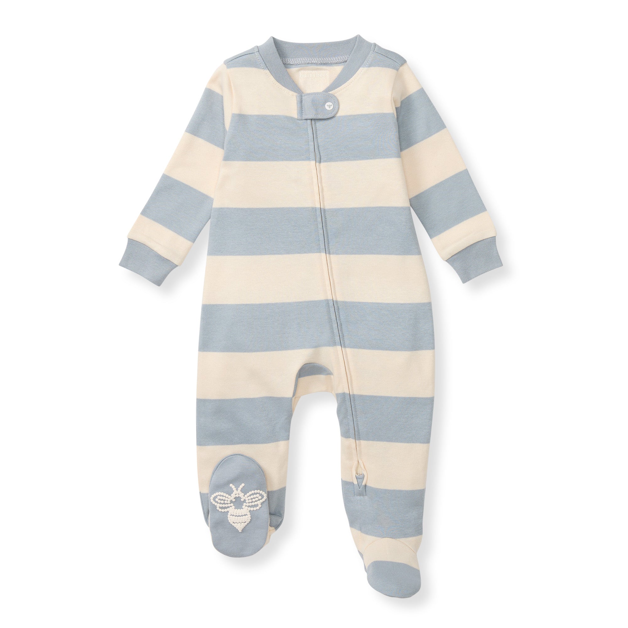 Rugby Stripe Organic Cotton Sleep & Play - Quarry、mySite、g9winljtr