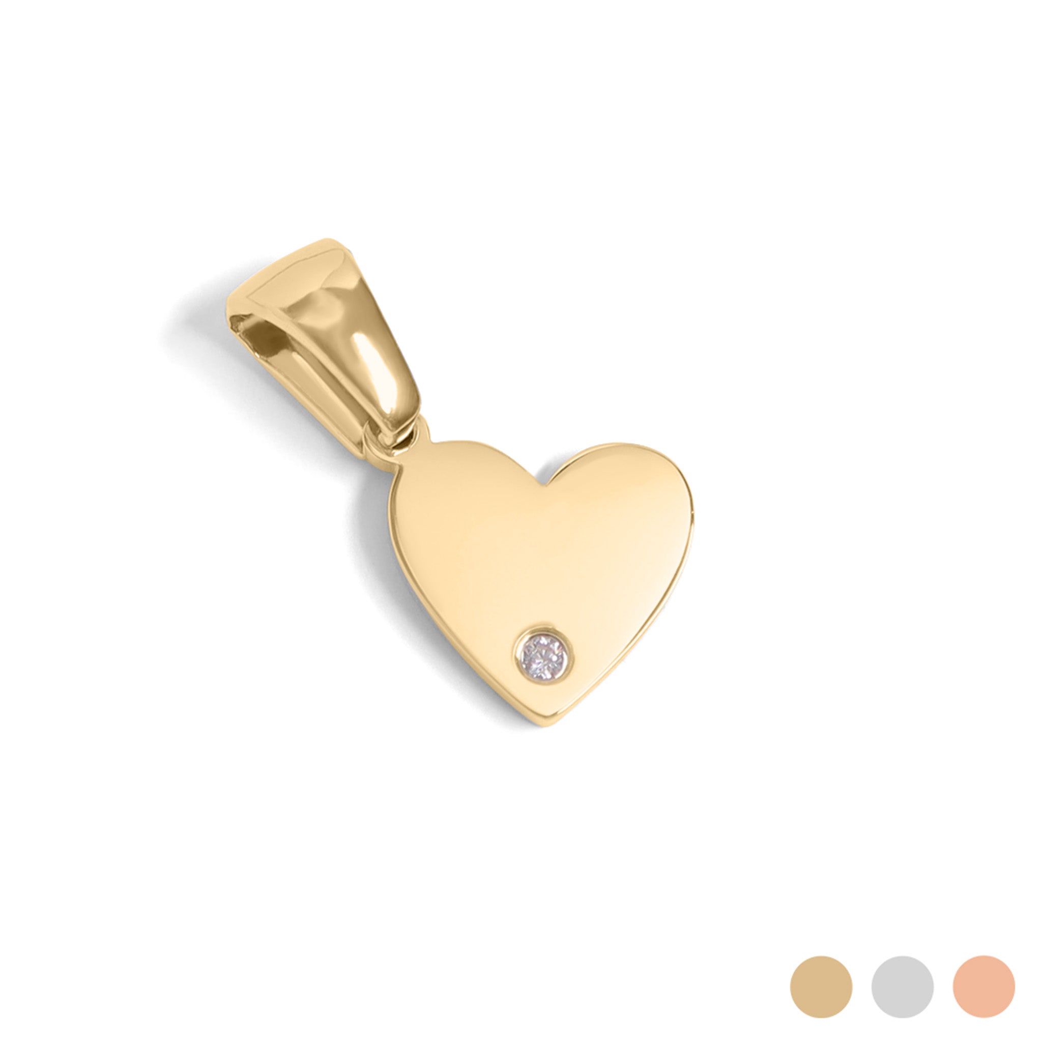 18K Gold PVD Stainless Steel CZ Accent Heart Charm / SBB0290、mySite、dreamappss