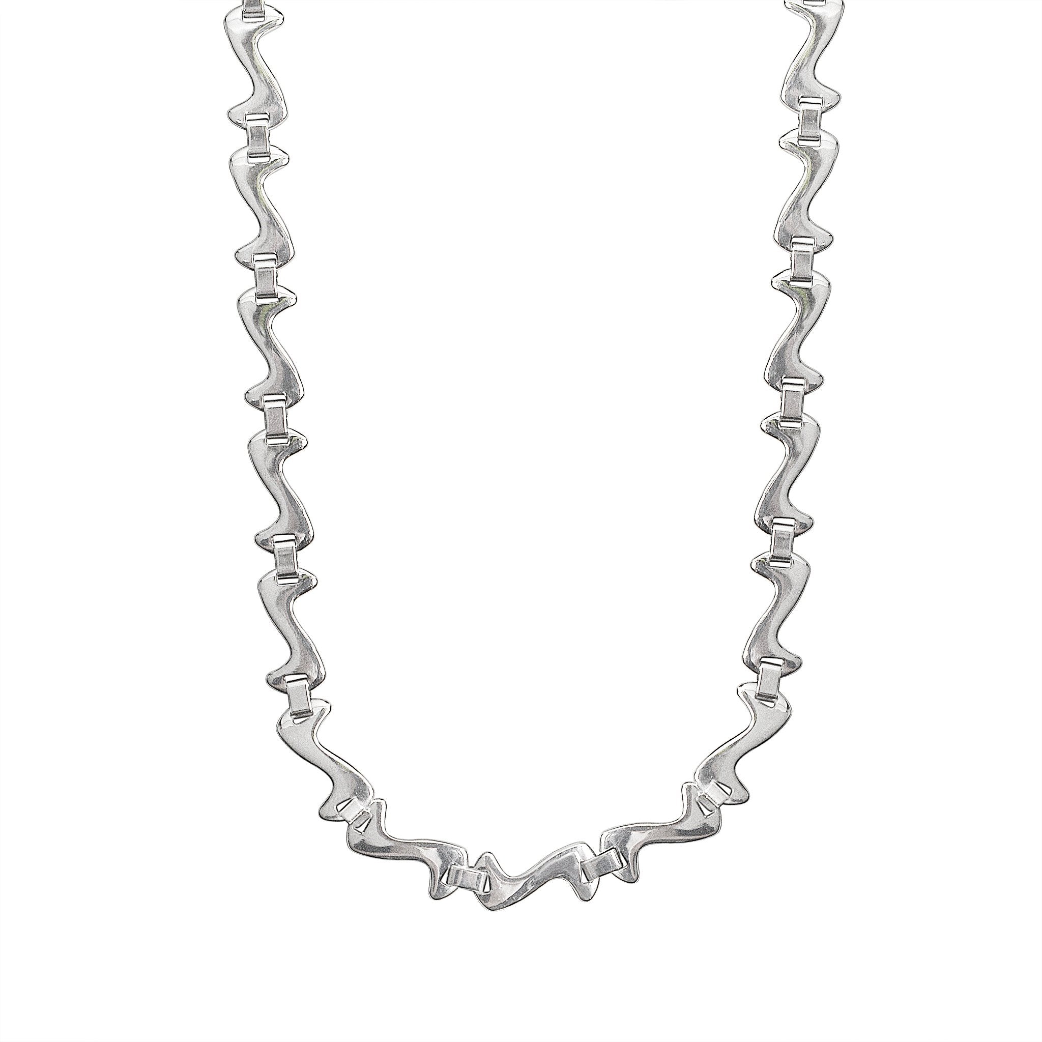 Stainless Steel Swish Wave Fancy Chain Necklace / NCC0005、mySite、dreamappss