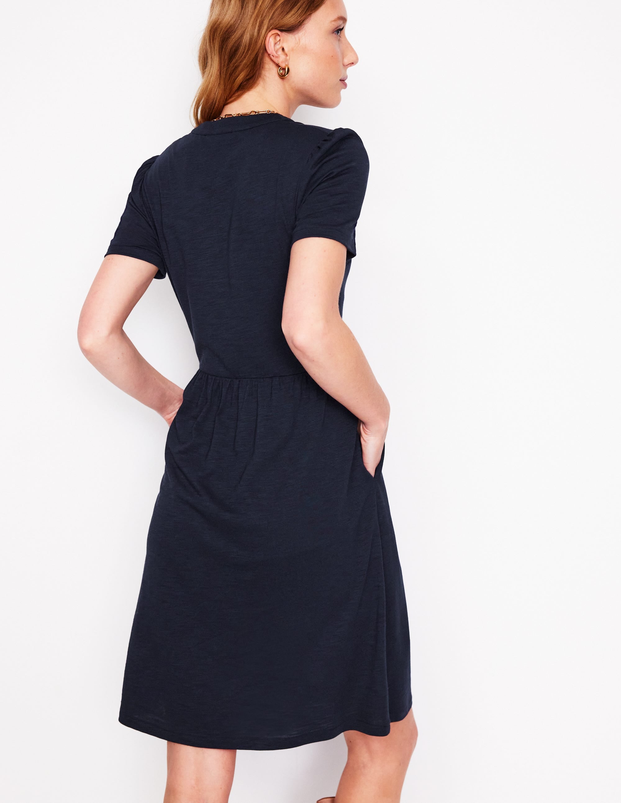  Naomi Short Sleeve Dress-Navy、mySite、ashleygrahame