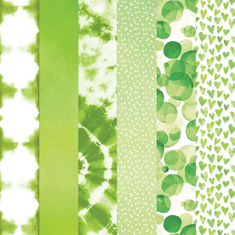  Green Colorways Pattern 12 x 12 Scrapbook Paper Set、mySite、ghnorth