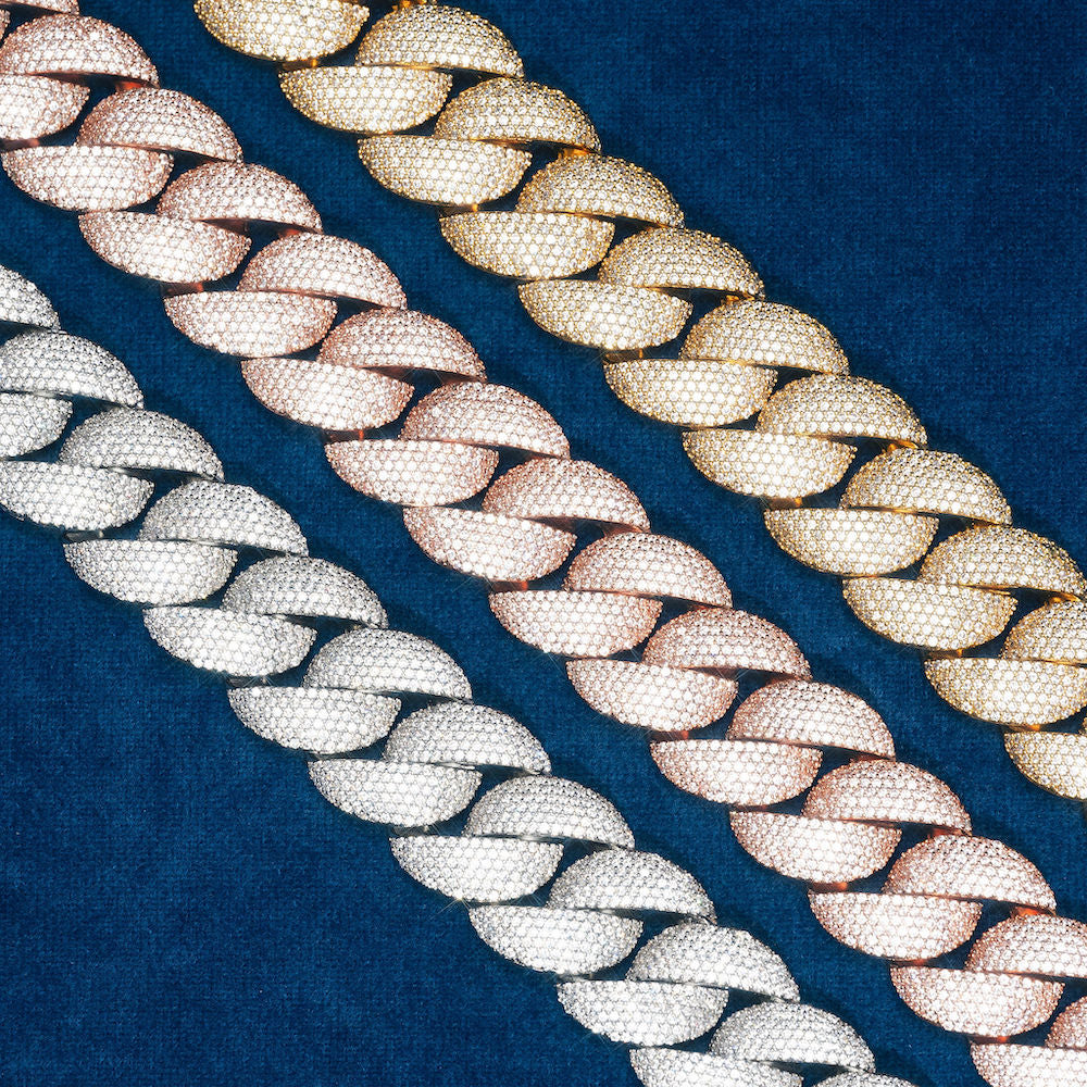 22MM Moissanite 6-Row Miami Cuban Link Chain 14K Gold、mySite、hinf8tx79