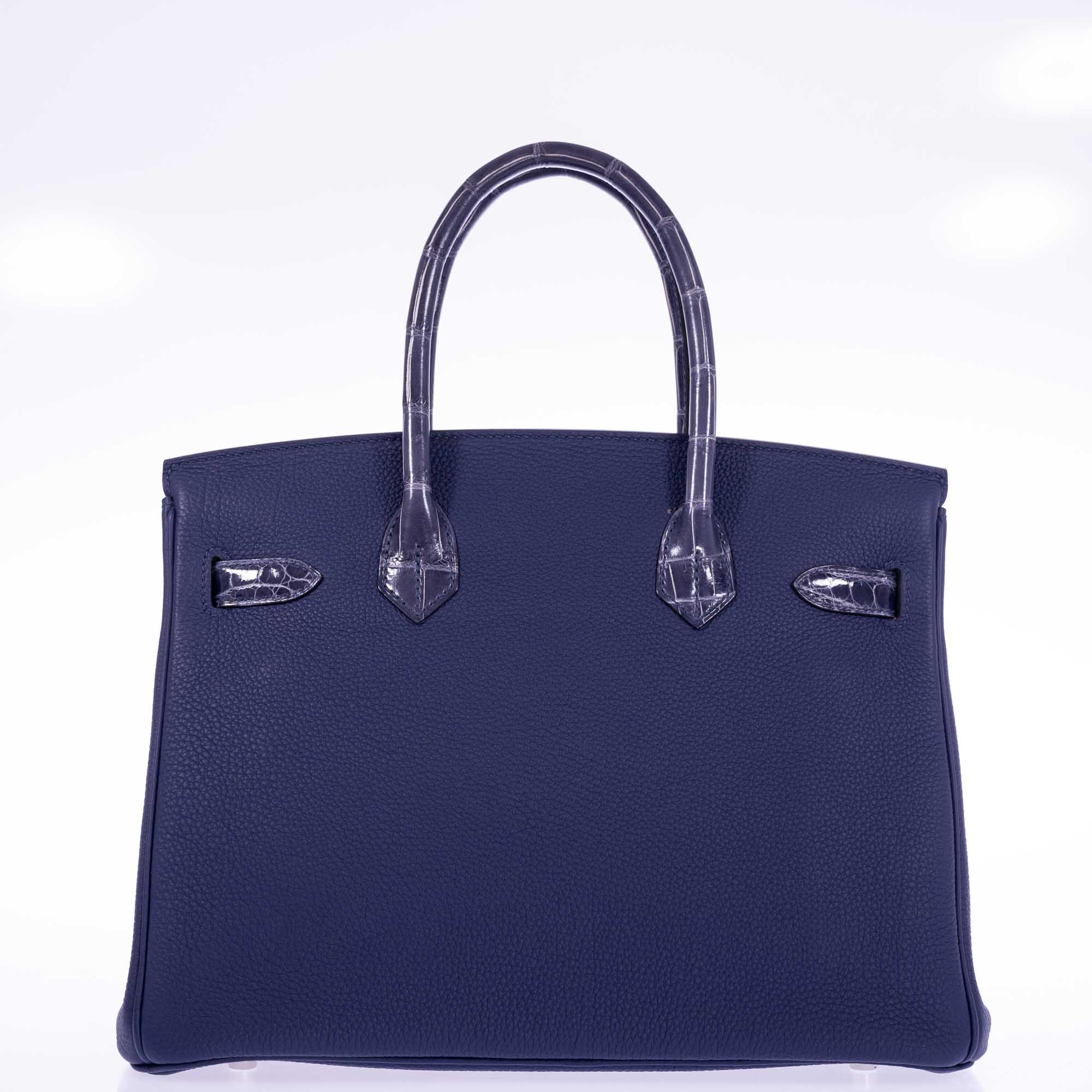 Hermès Touch Birkin 30 Bleu Encre Togo and Shiny Niloticus Crocodile Palladium Hardware、mySite、garminoutage.com