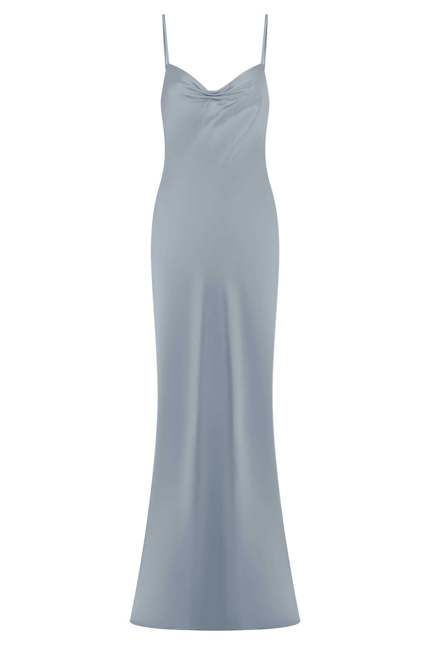 Lilly Sweetheart Satin Maxi Dress - Frosted Blue、mySite、solidvoid
