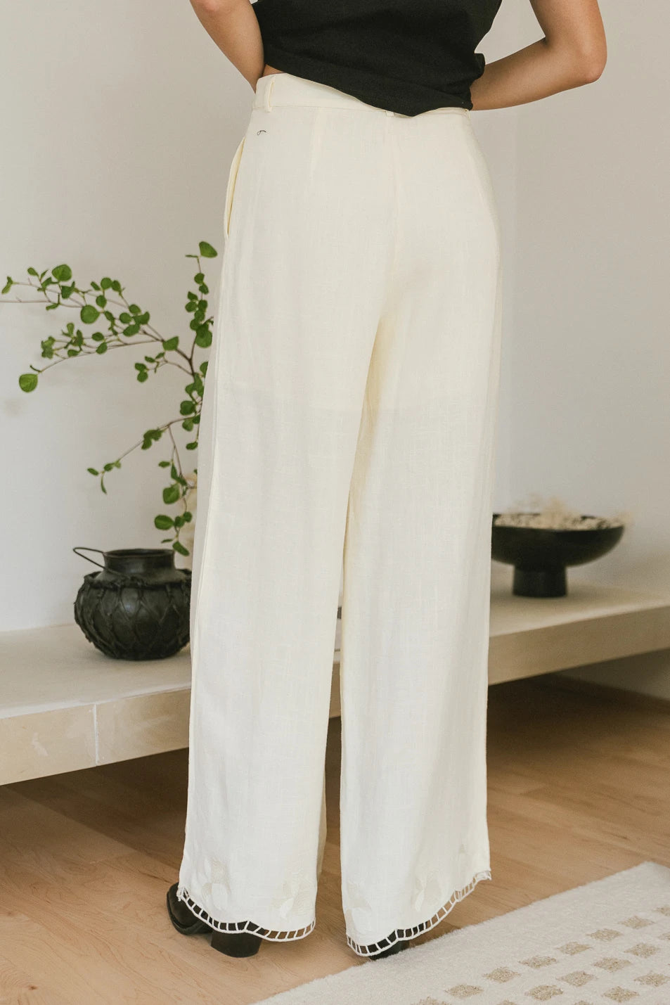  Katniss Embroidered Pants in Cream - FINAL SALE、mySite、merchandisen