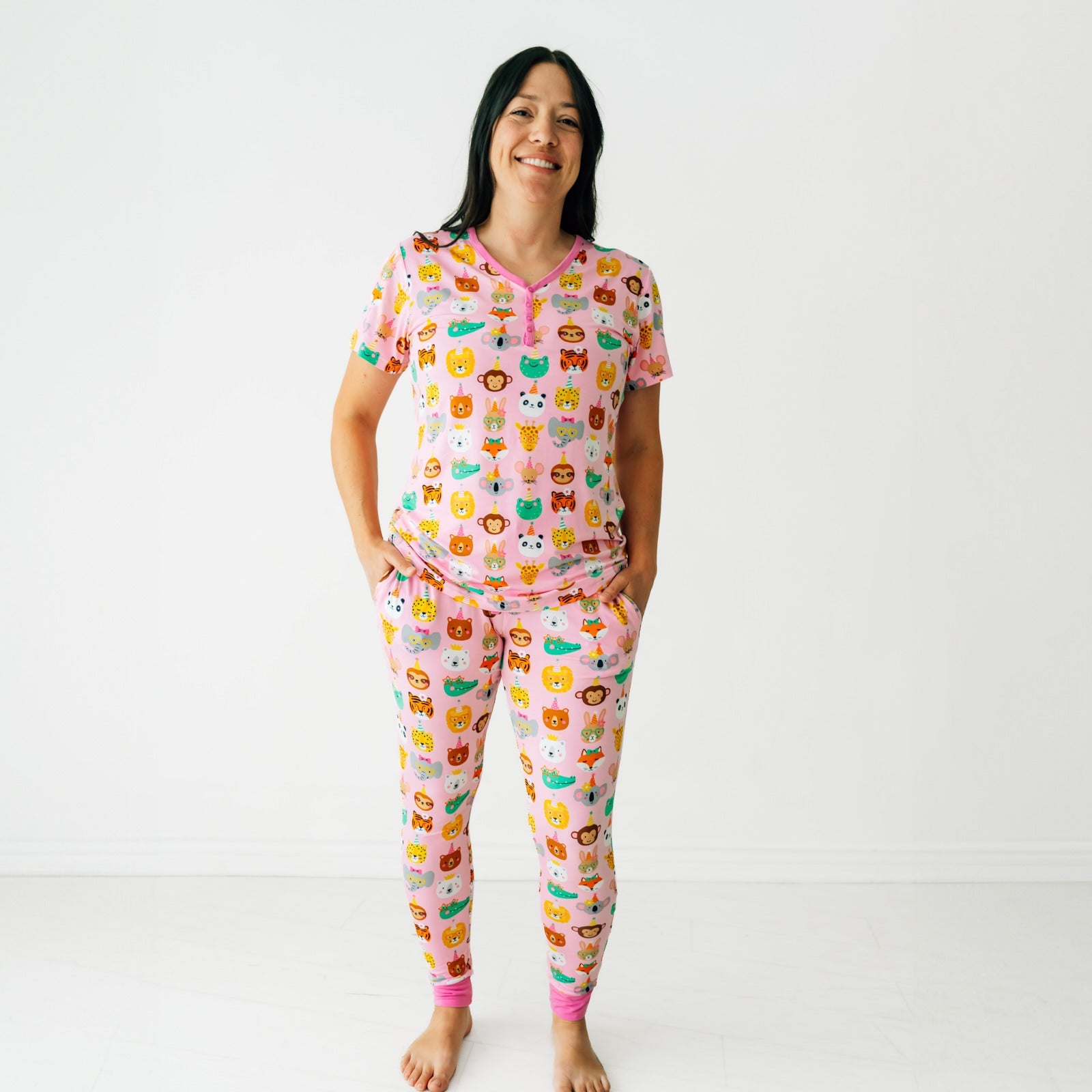 Pink Party Pals Women's Pajama Pants、mySite、g9winljtr