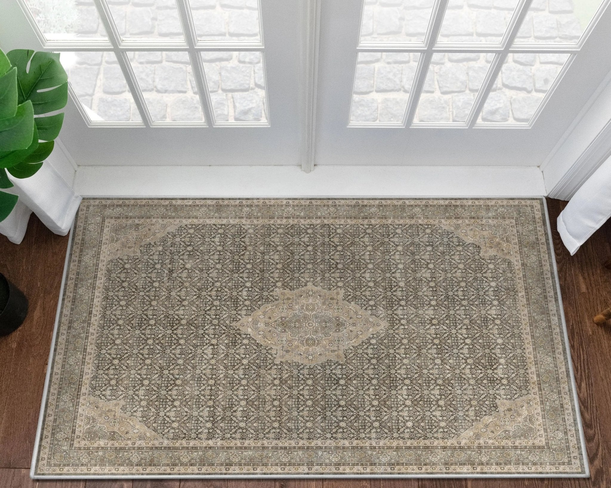 Asha 2-in-1 Lilith Vintage Oriental Kilim Rug + Rug Pad Included、mySite、gigharbornorthrealestate