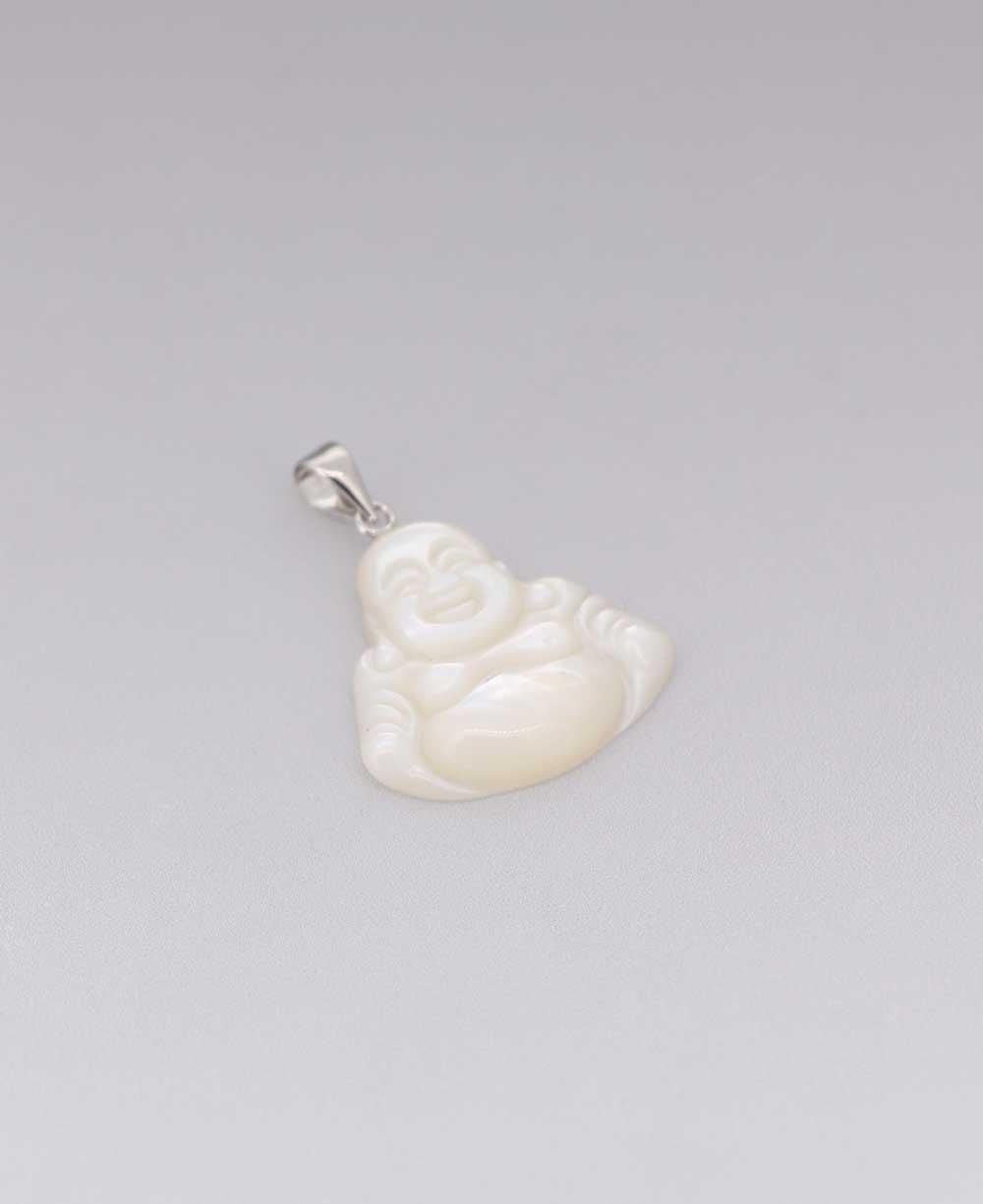 Mother of Pearl and Sterling Silver Happy Buddha Pendant、mySite、topwebapps