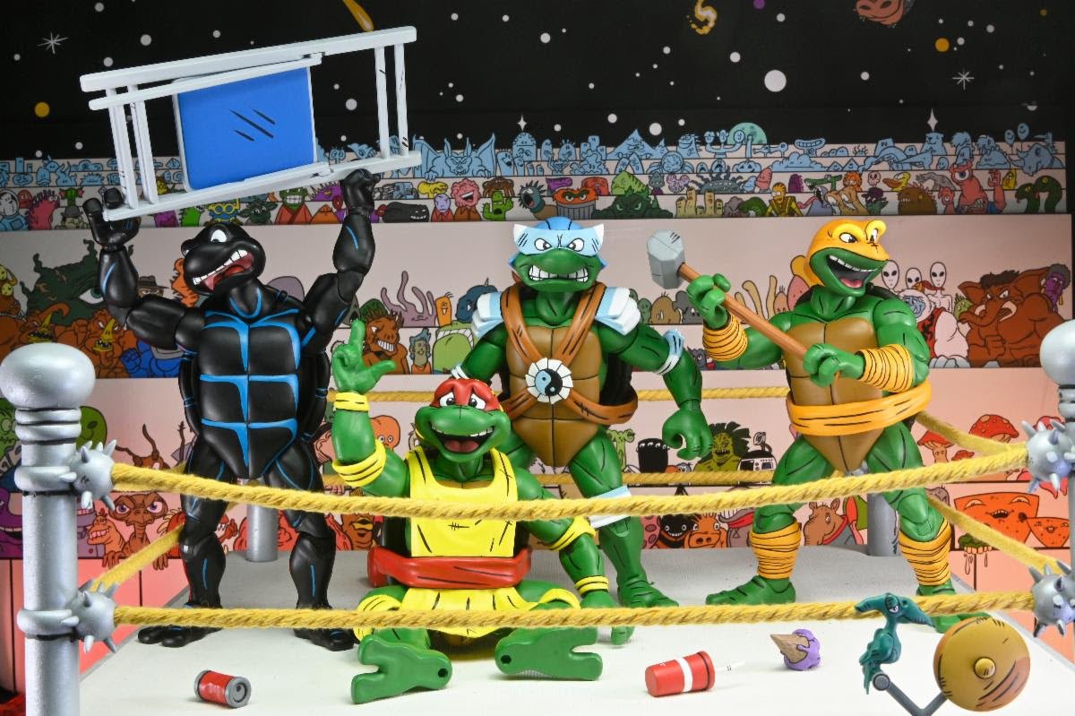 NECA Teenage Mutant Ninja Turtles Stump Wrestling Turtle 4-Pack (Archie Comics)、mySite、hgirdovlk