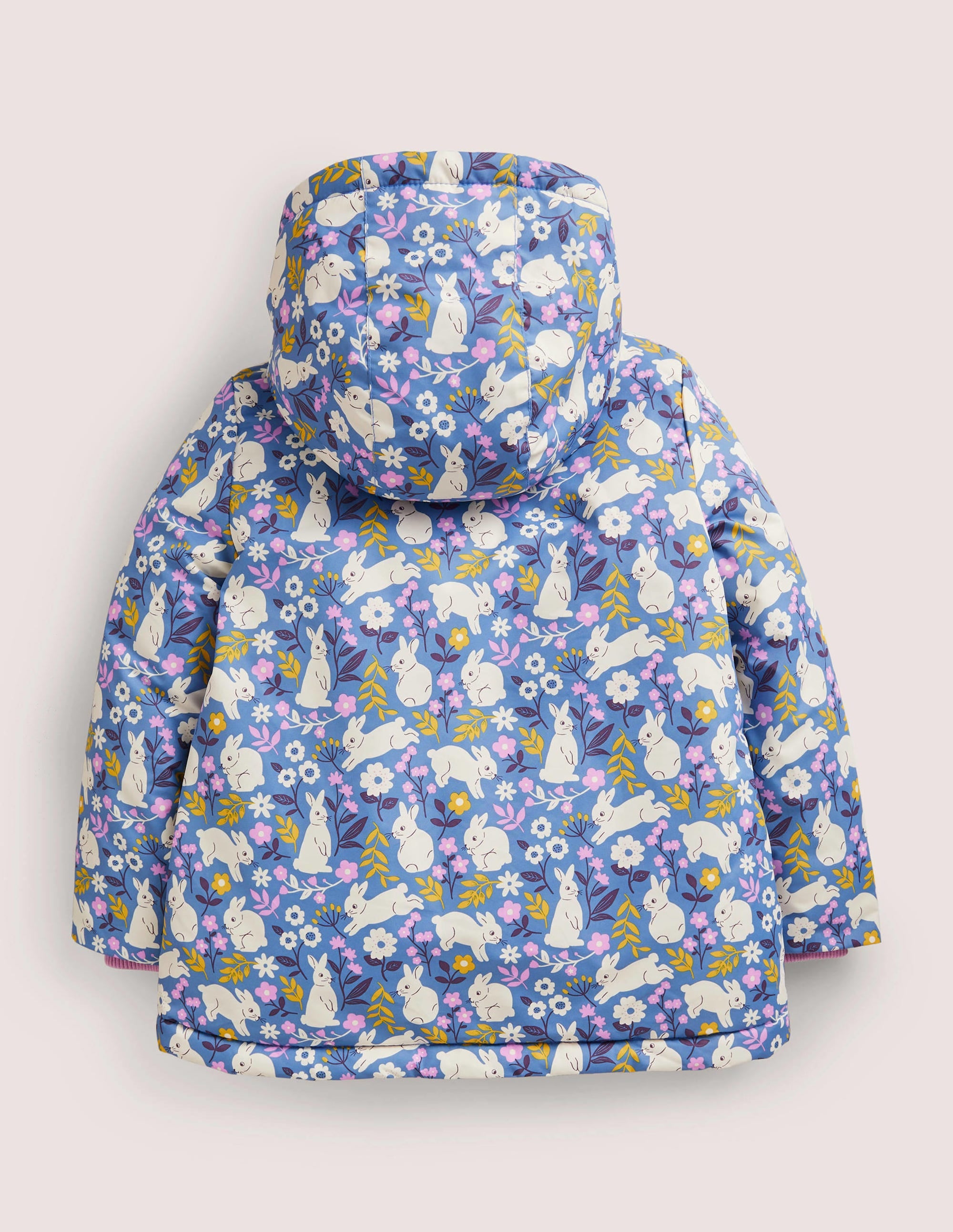  Blue Bunny Print Sherpa-Lined Anorak-Riviera Blue Bunny Field、mySite、ashleygrahame