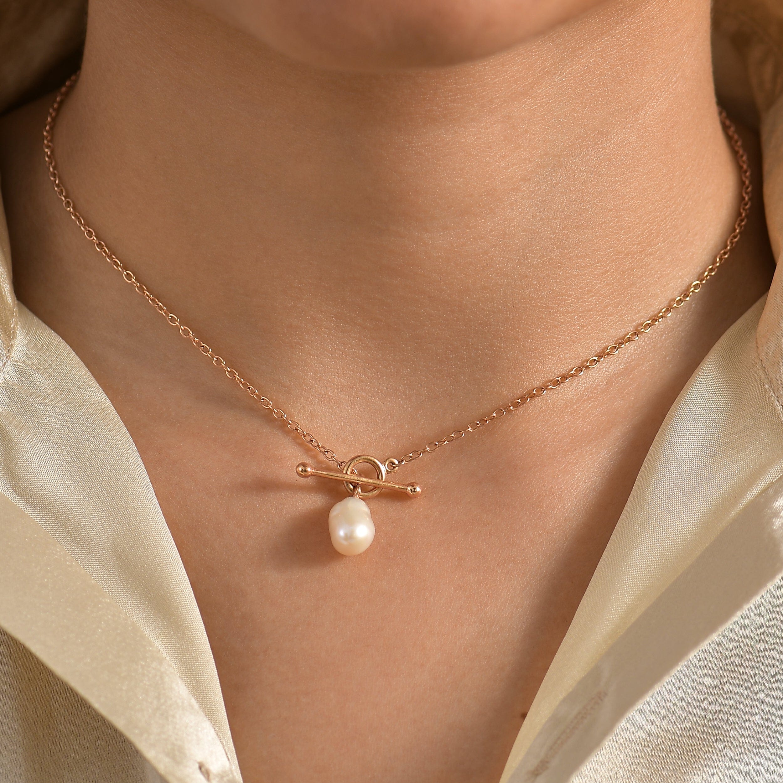 Baroque Pearl T-Lock Necklace - Naia、mySite、hinf8tx79