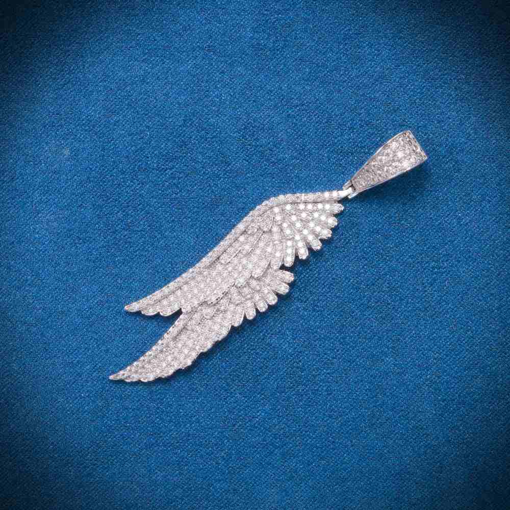 Moissanite Feather Pendant 14K Gold、mySite、hinf8tx79