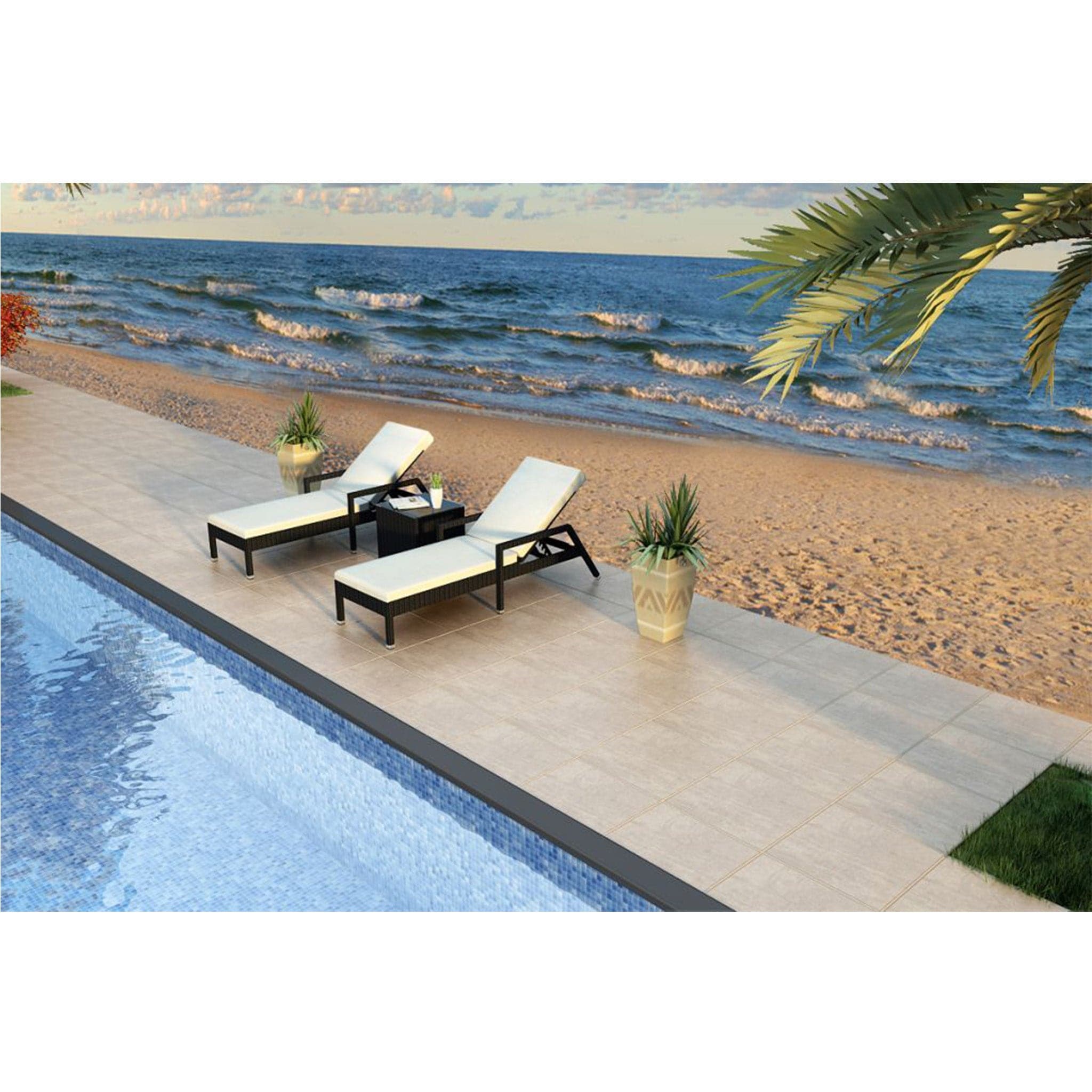 Urbana 3 Piece Reclining Chaise Lounge Set、mySite、neckold