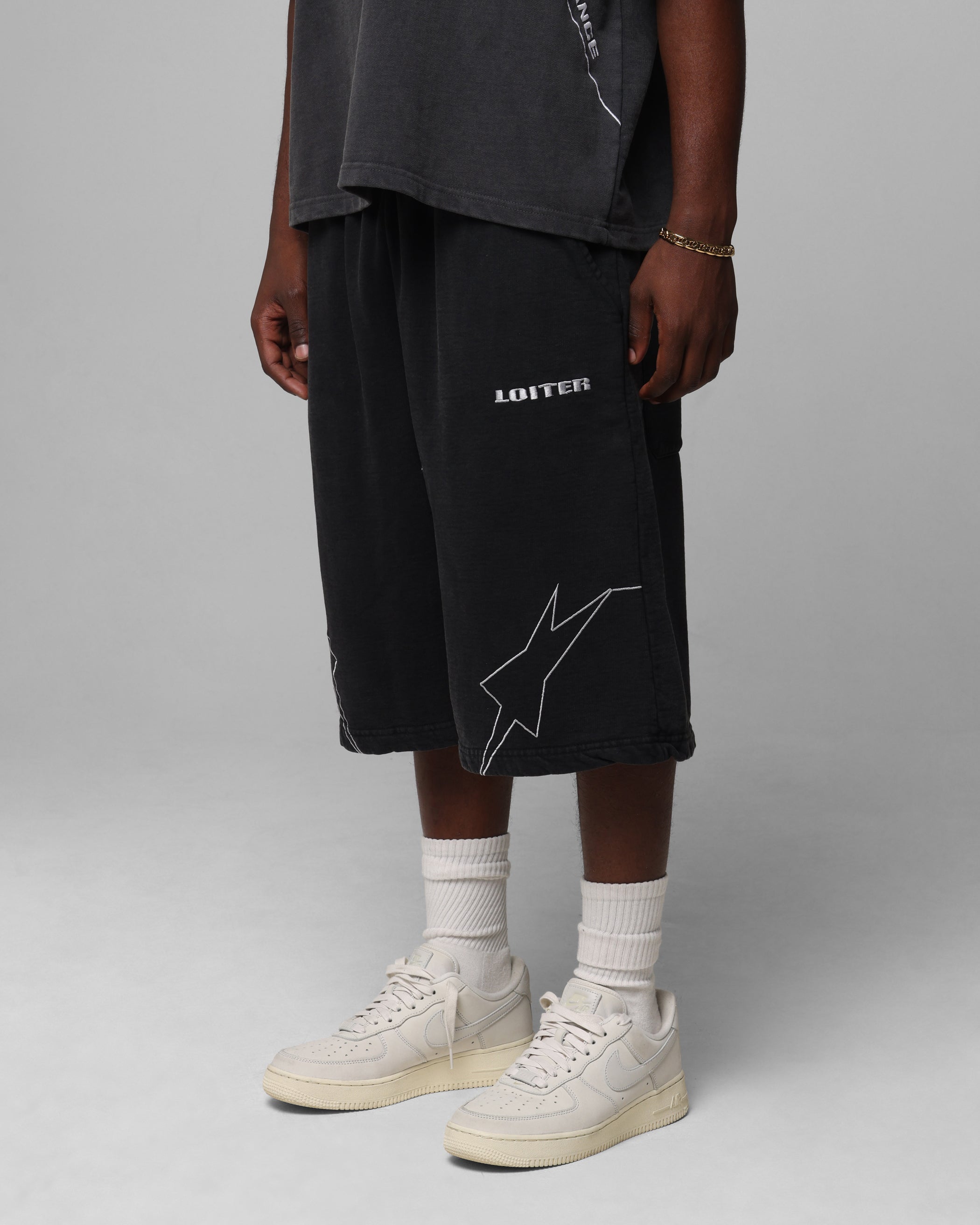 Loiter Dark Performance Fleece Shorts Washed Charcoal、mySite、zt4zffjzw