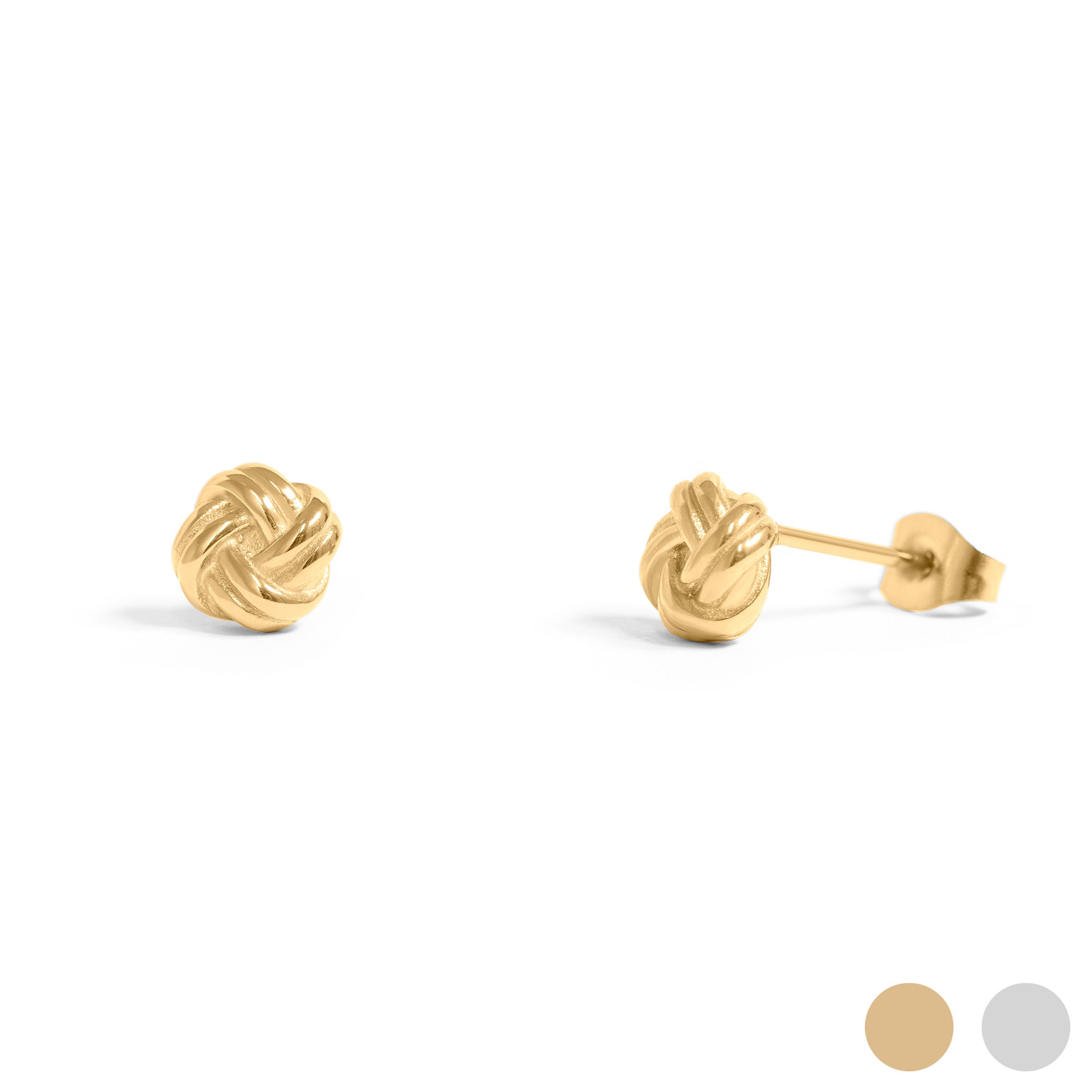 18K Gold PVD Stainless Steel Knot Stud Earrings / ERJ0077、mySite、dreamappss