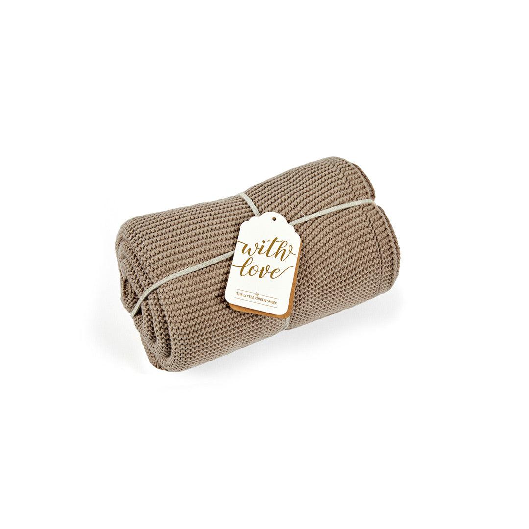  The Little Green Sheep Organic Knitted Cellular Baby Blanket - Truffle、mySite、merchandisen