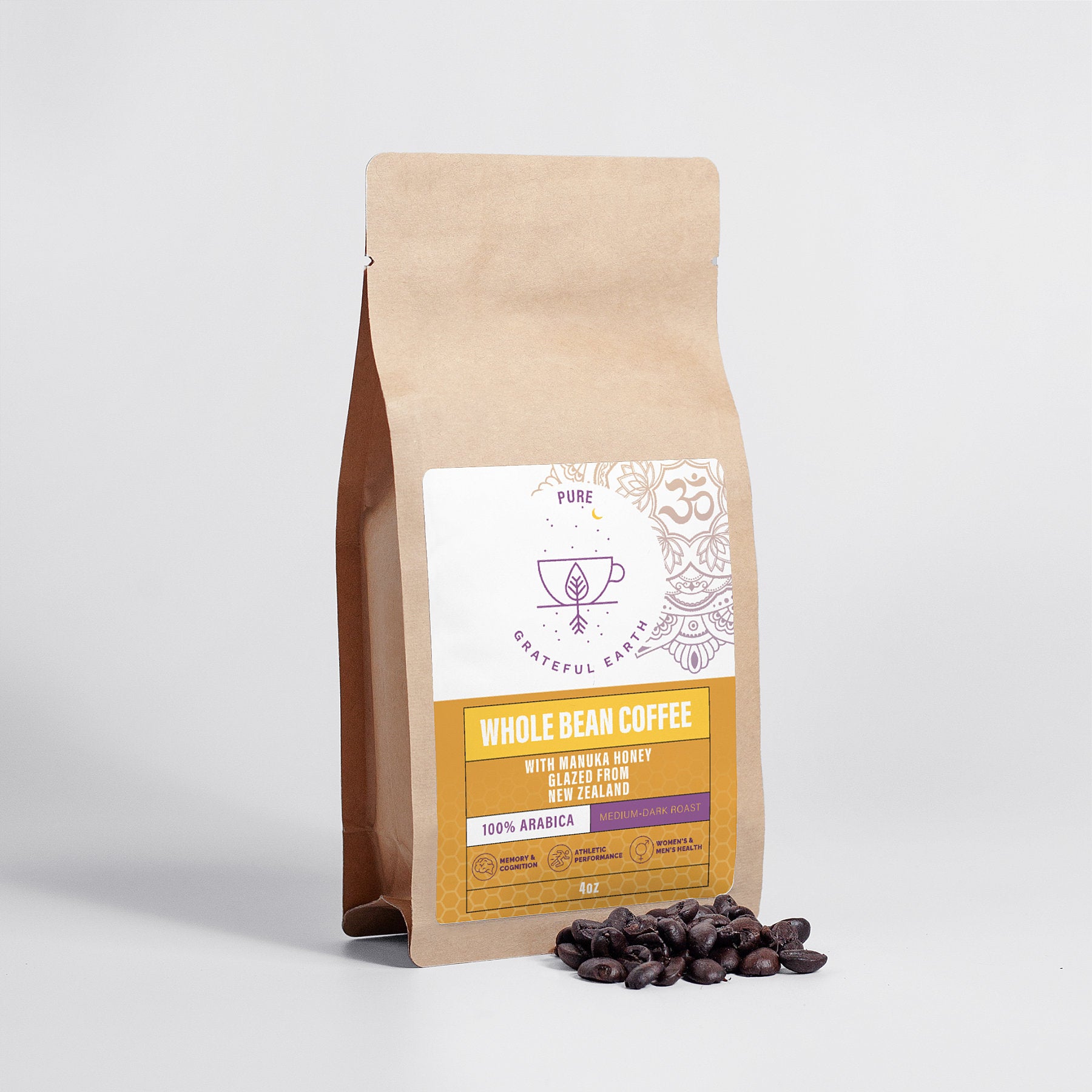 Manuka Honey Coffee - Whole Bean (4oz)、mySite、gigharbornorthrealestate