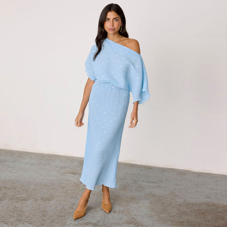 Ice Blue Plisse Tilly Dress、mySite、solidvoid