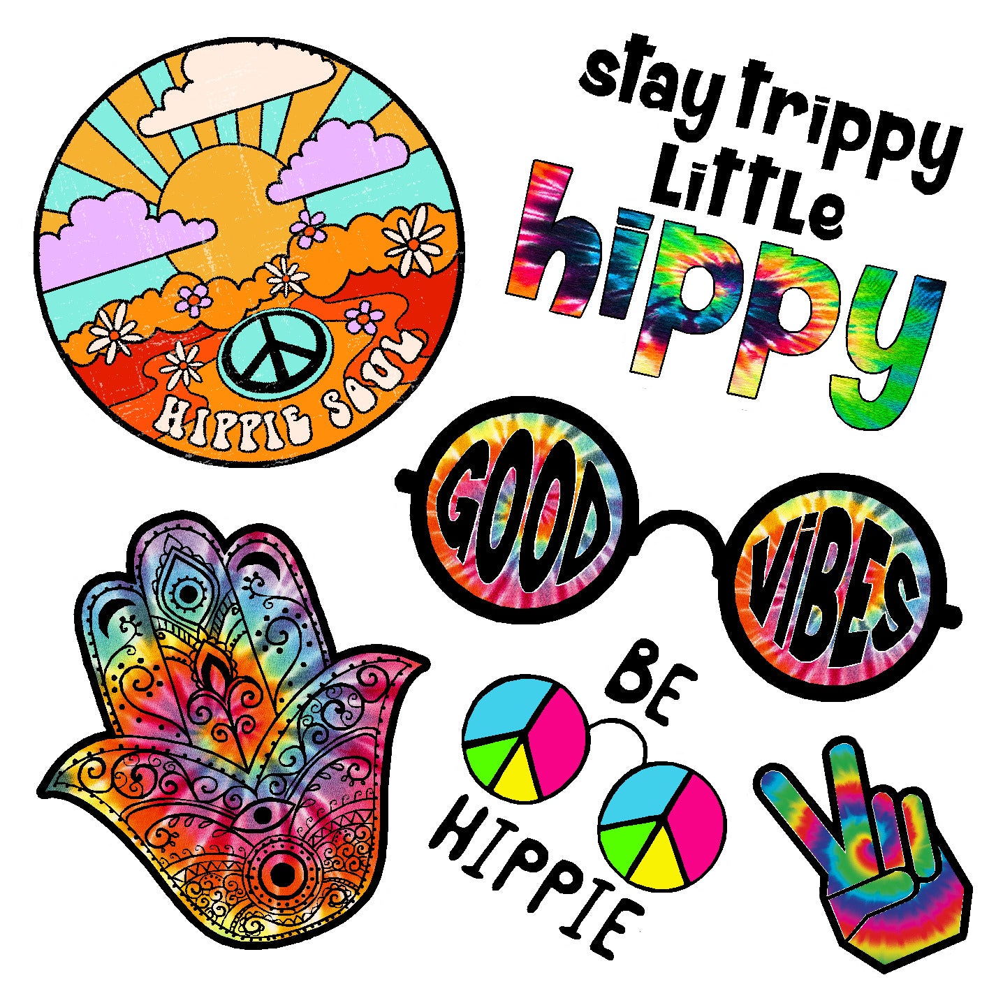  Hippie Soul Vinyl Sticker Decal Set、mySite、ghnorth