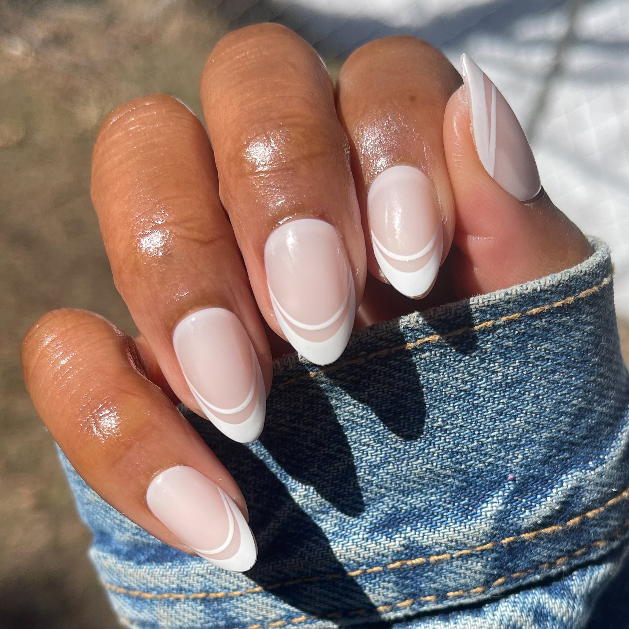 Classic Double French | Almond | Medium、mySite、solidvoid