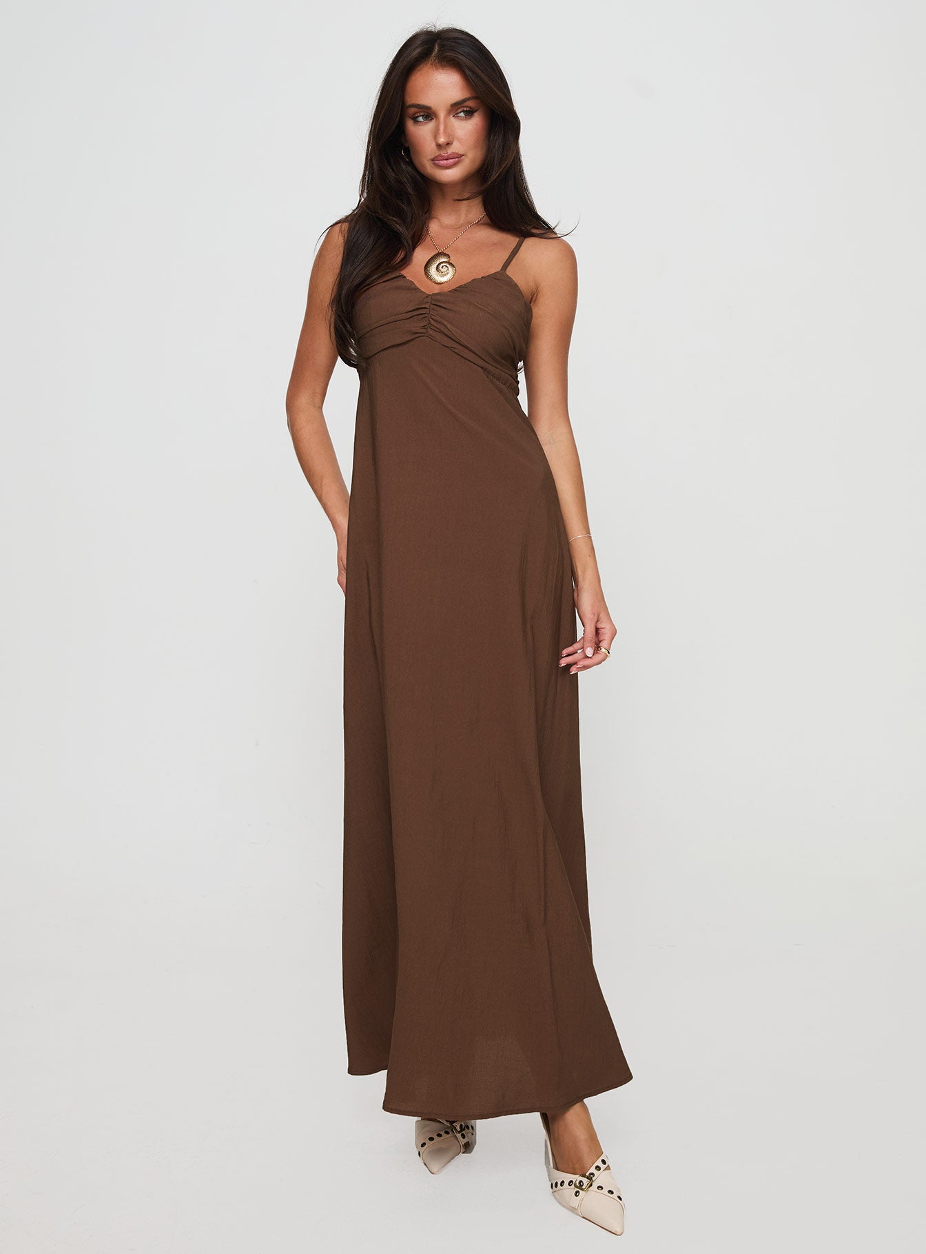 Neeka Maxi Dress Brown、mySite、solidvoid