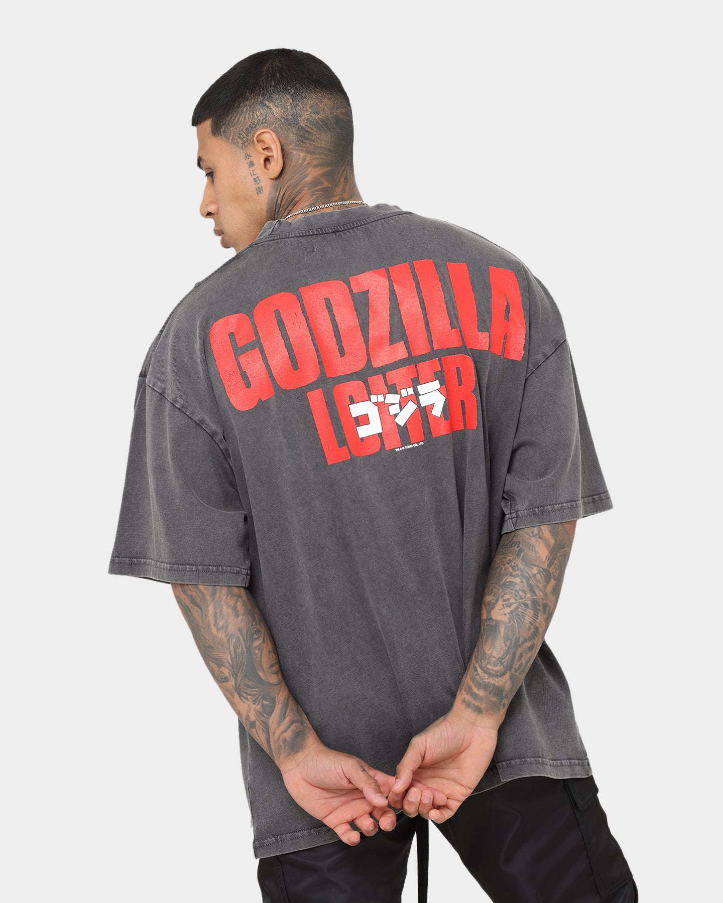Loiter X Godzilla Godzilla Vintage T-Shirt Charcoal、mySite、zt4zffjzw