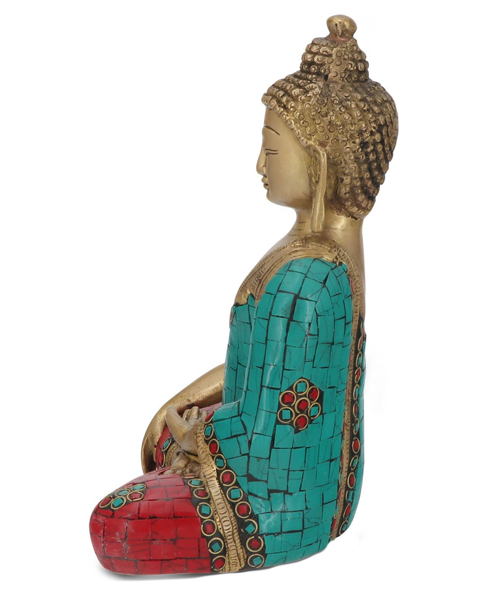 Brass Shakyamuni Buddha Statue with Colorful Detailing、mySite、topwebapps