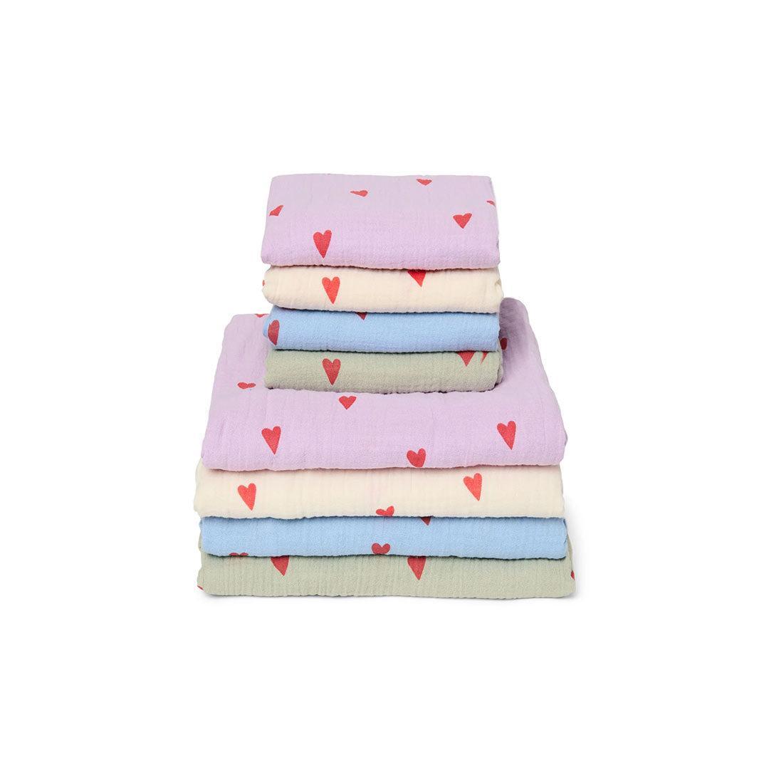  Studio Noos Neutral Hearts Swaddle 70x70 - Neutral、mySite、merchandisen