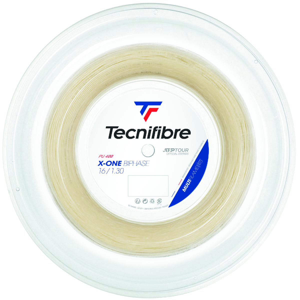 Tecnifibre X-One Biphase 16/1.30 Tennis String Reel (Natural)