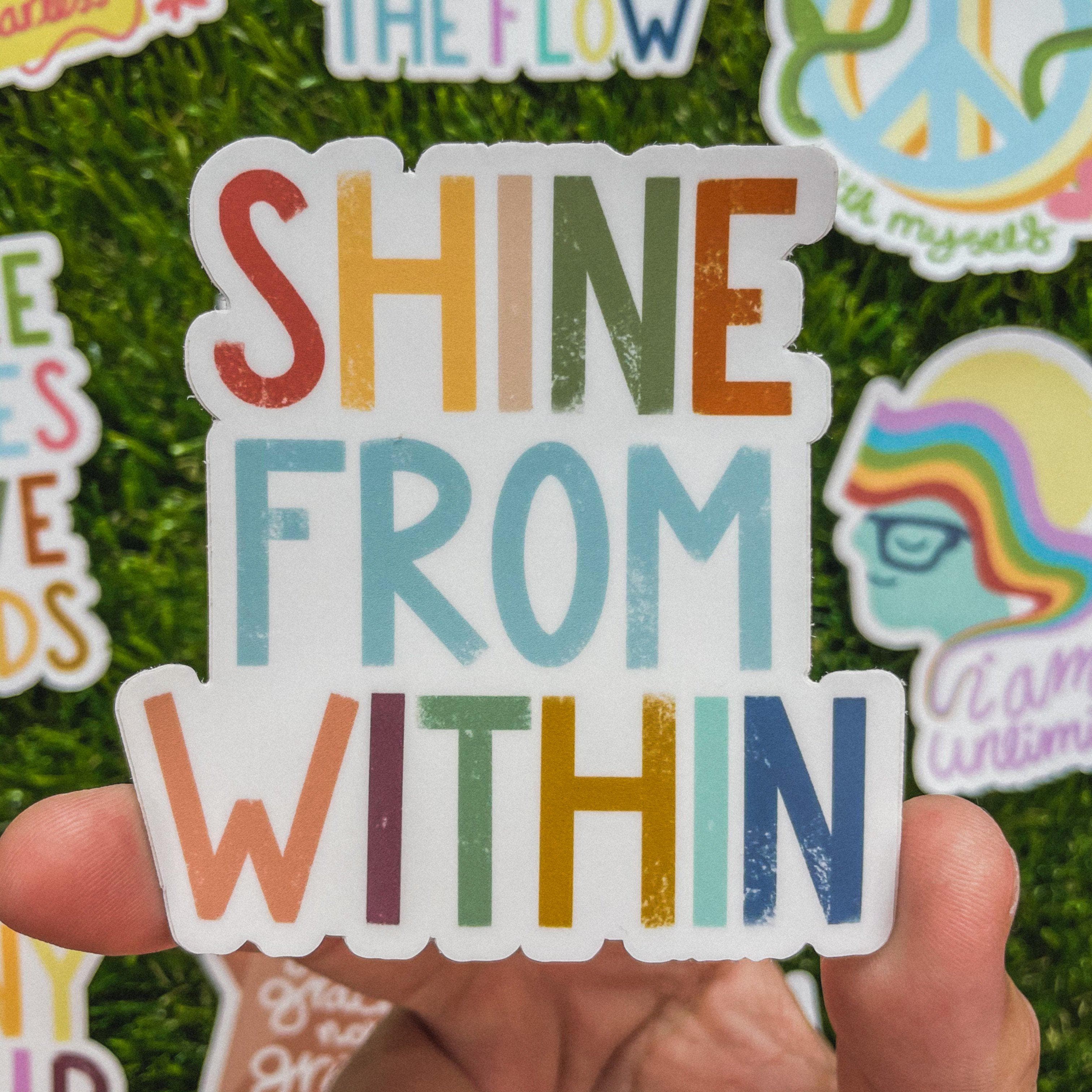  Shine From Within Positivity Lettering Sticker、mySite、elrpsem3k