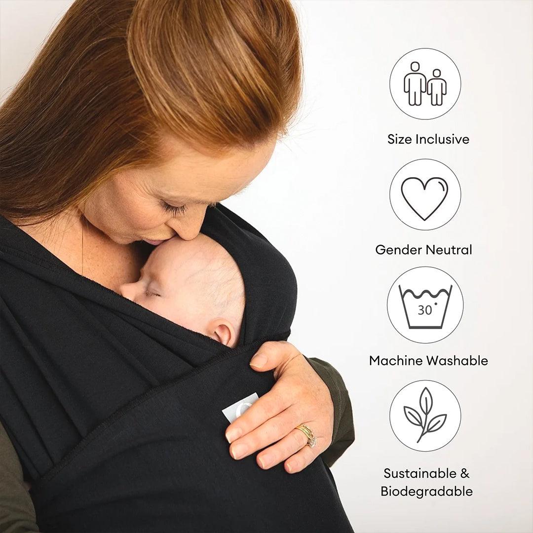  Gaia Baby Gaia Stretchy Baby Wrap Carrier - Organic Cotton - Ebony、mySite、merchandisen