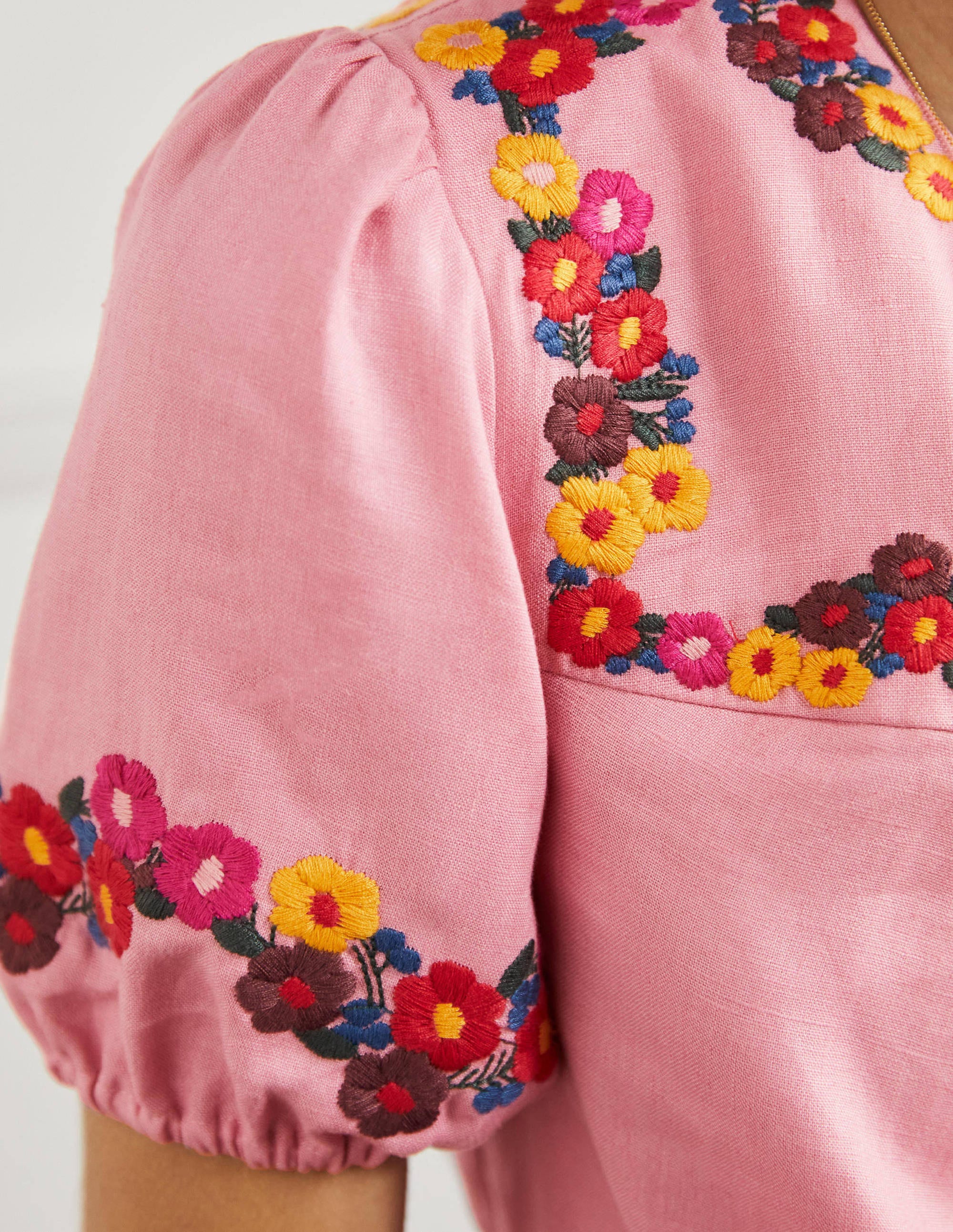  Embroidered Linen Top-Pink、mySite、ashleygrahame