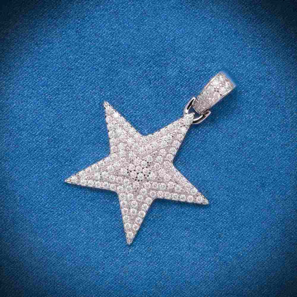 Moissanite Star Pendant 14K Gold、mySite、hinf8tx79