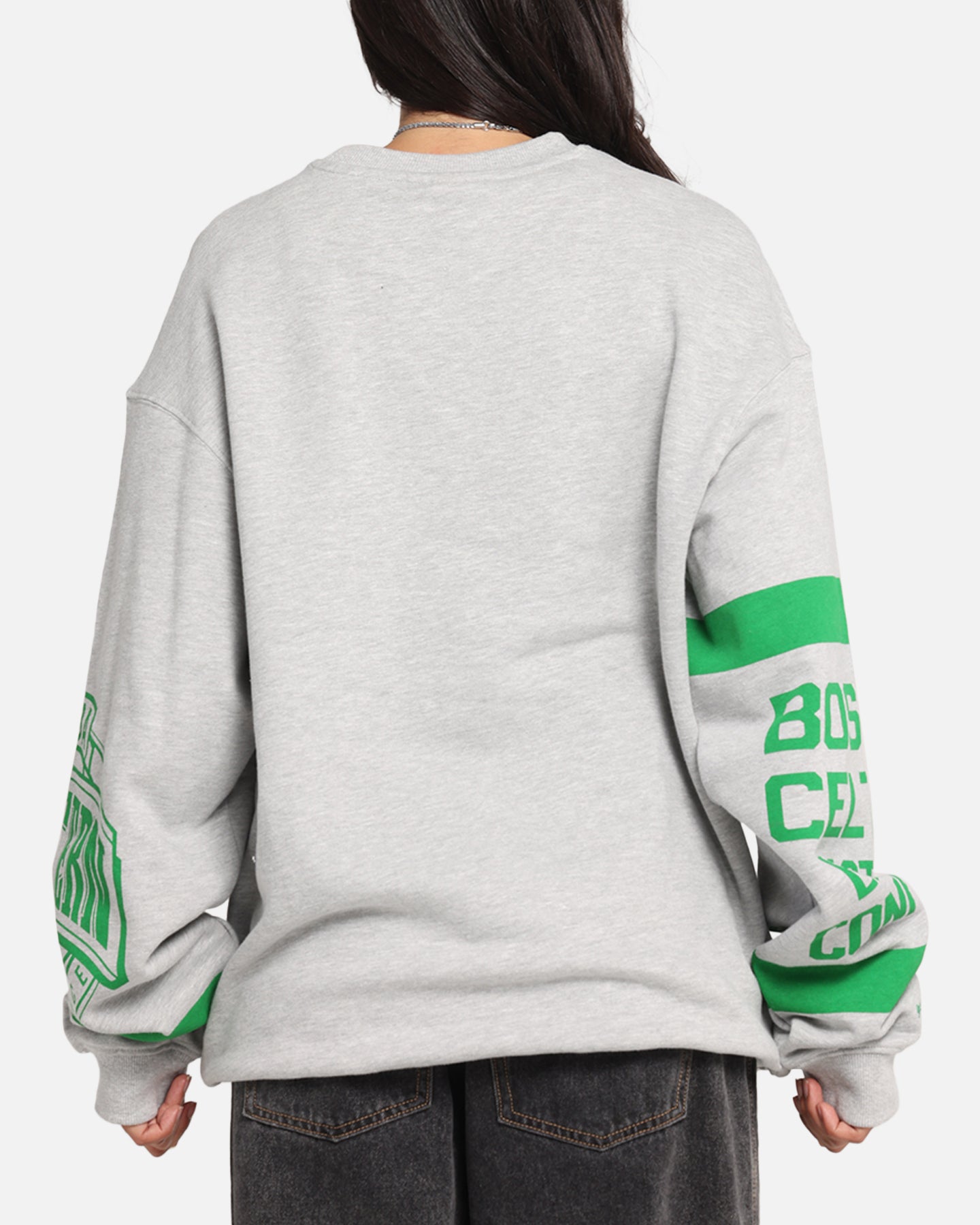 Mitchell & Ness Boston Celtics Letterform Crewneck Grey Marle/Official Team Color、mySite、zt4zffjzw