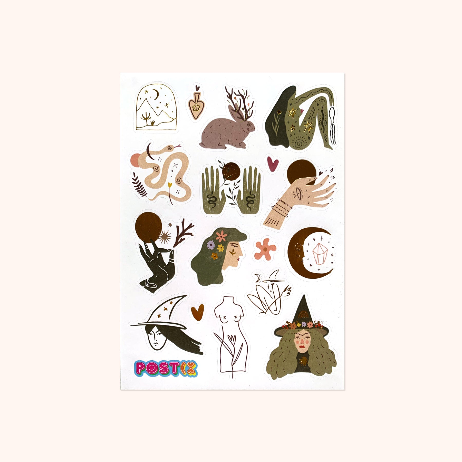  Green Witch Gold Foil Sticker Sheet、mySite、ghnorth