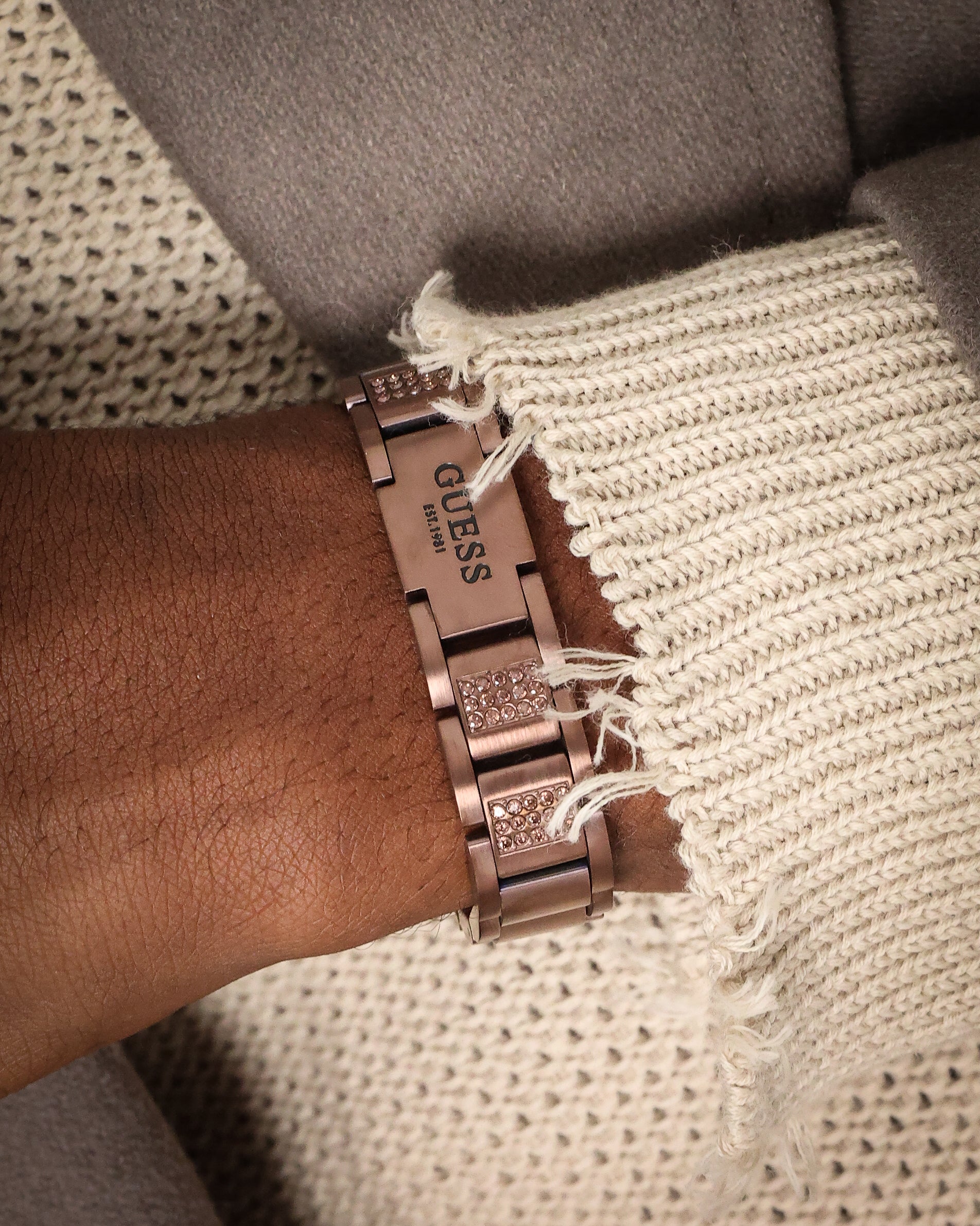 Guess Mainline Frontier 15mm Bracelet Chocolate Brown、mySite、zt4zffjzw