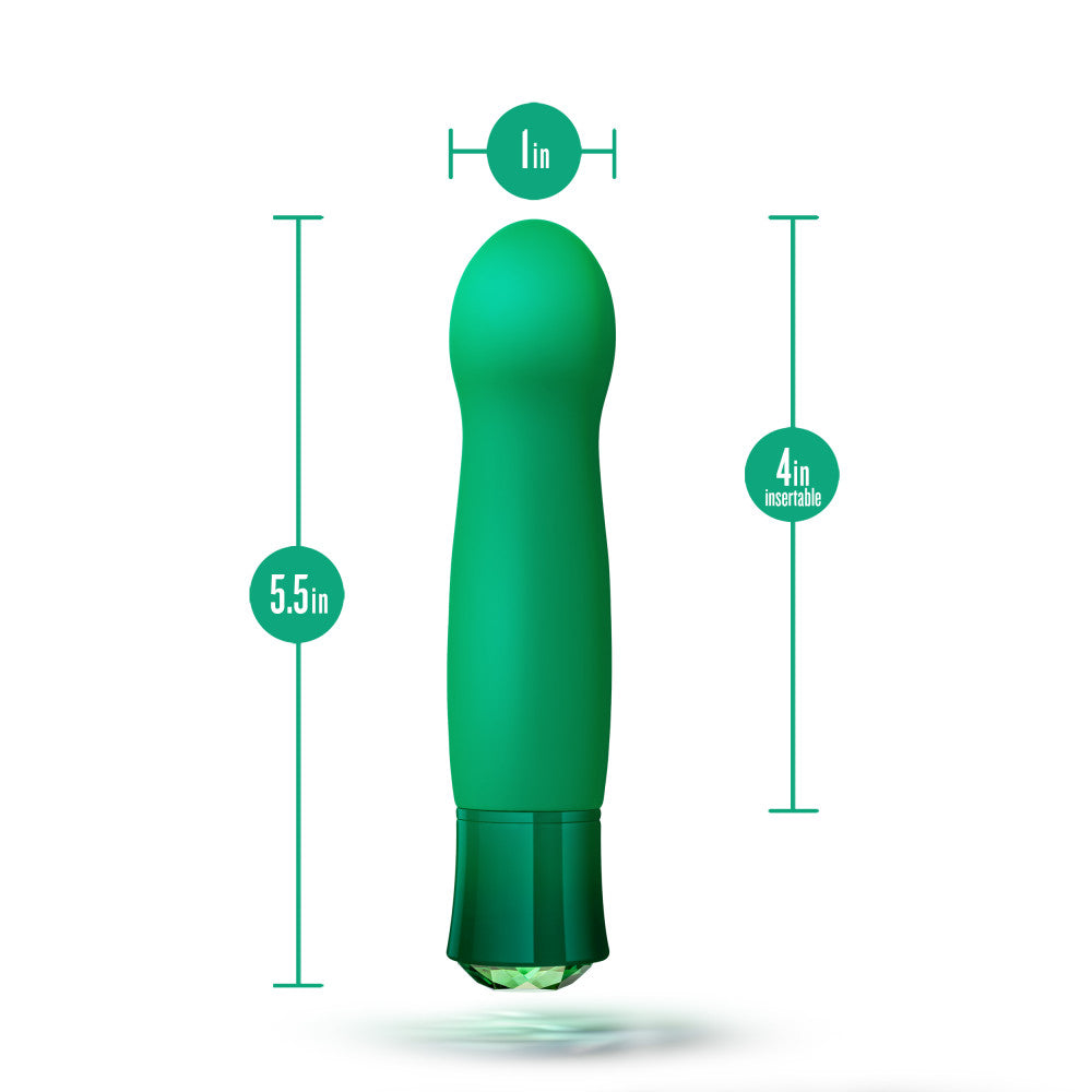 Oh My Gem By Blush® | Enchanting: 5.5 Inch Warming G Spot Stimulation Vibrator in Emerald with Powerful RumboTech™ Technology、mySite、bottomscart