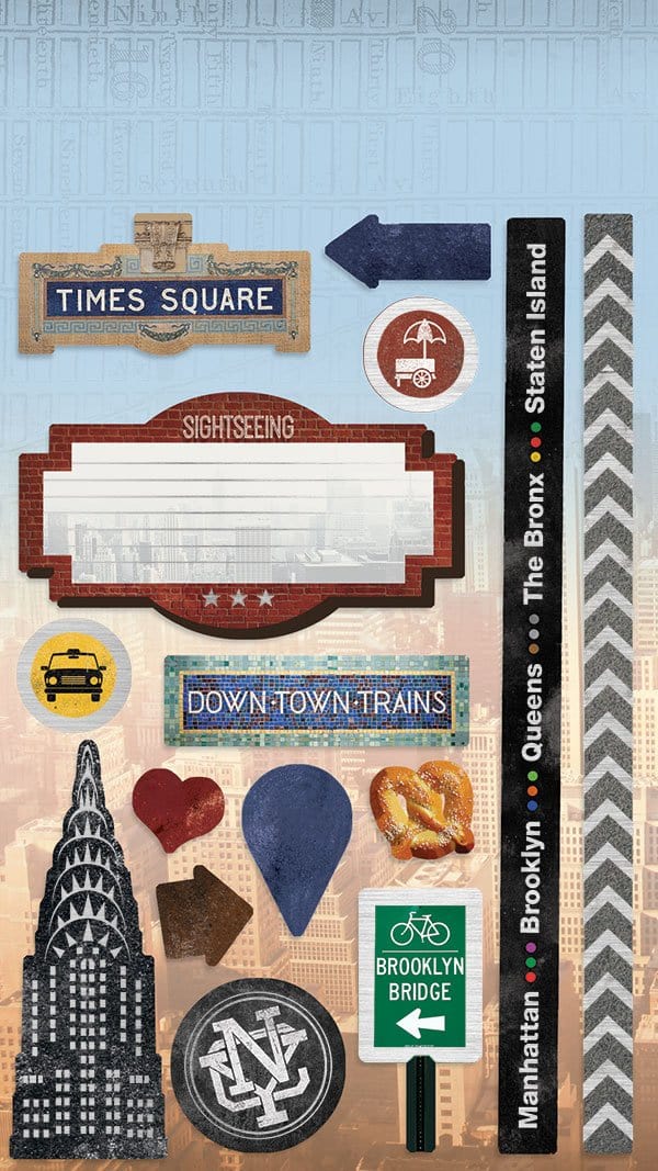  New York City Cardstock Sticker Multipack、mySite、ghnorth