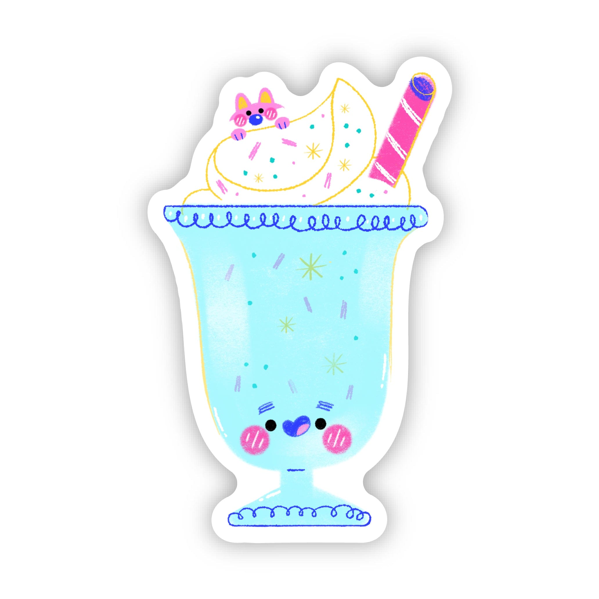  Sweet Ice Cream Sundae Dog Sticker、mySite、elrpsem3k