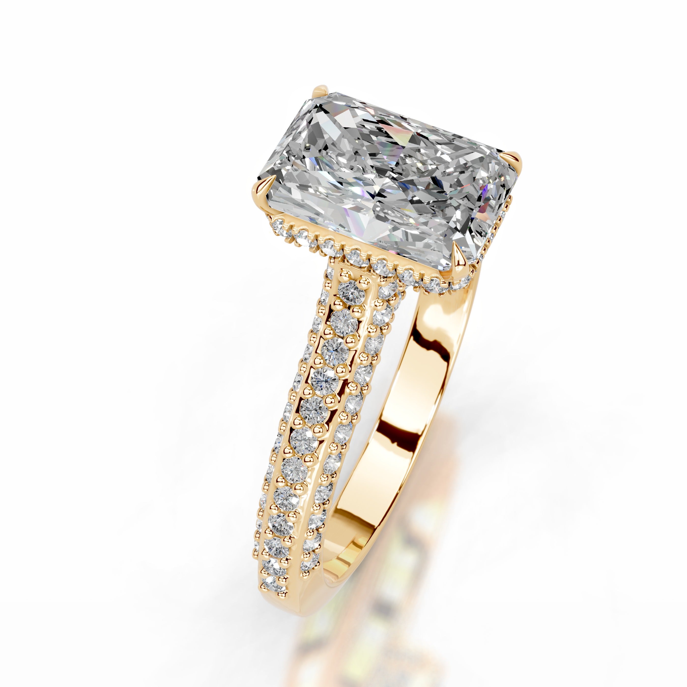Joana Moissanite & Diamond Ring - 18K Yellow Gold、mySite、hinf8tx79