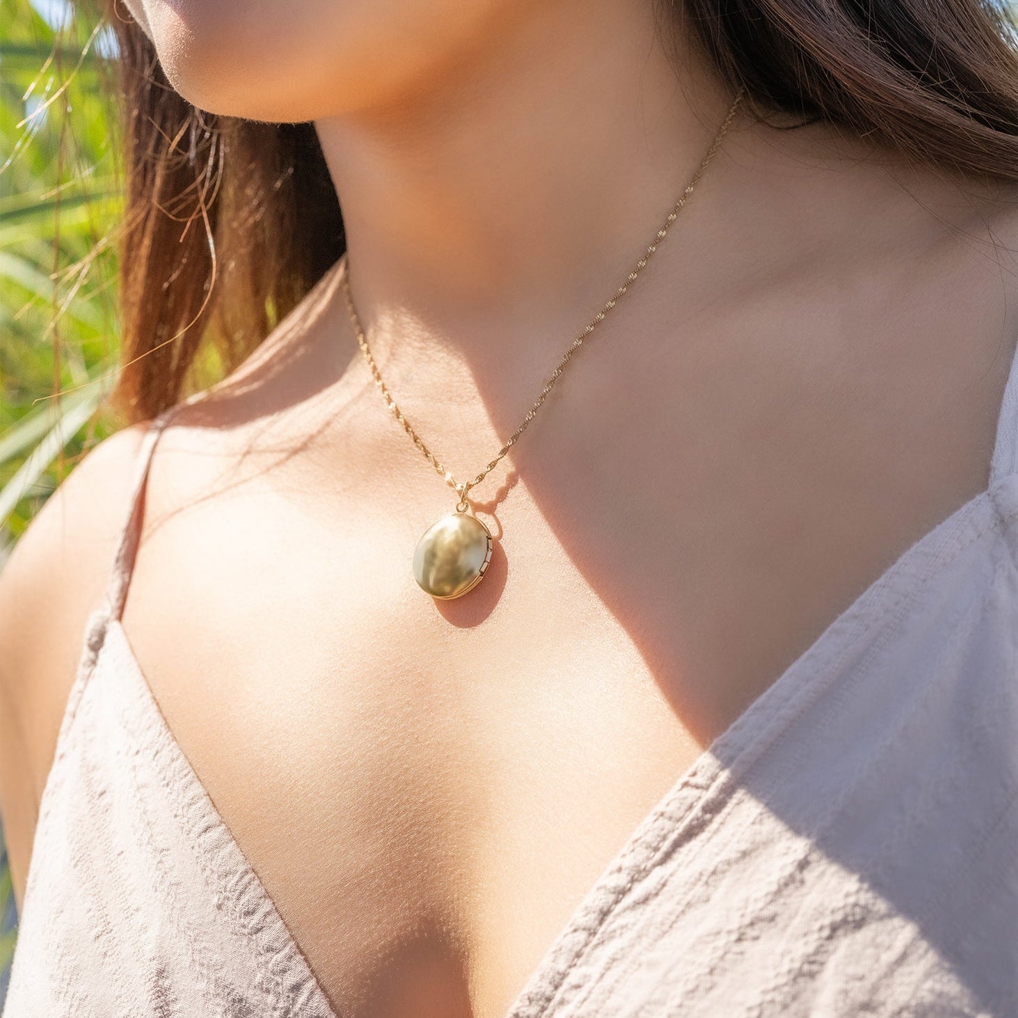 18K Gold PVD Stainless Steel Round Locket / PDL0241、mySite、dreamappss