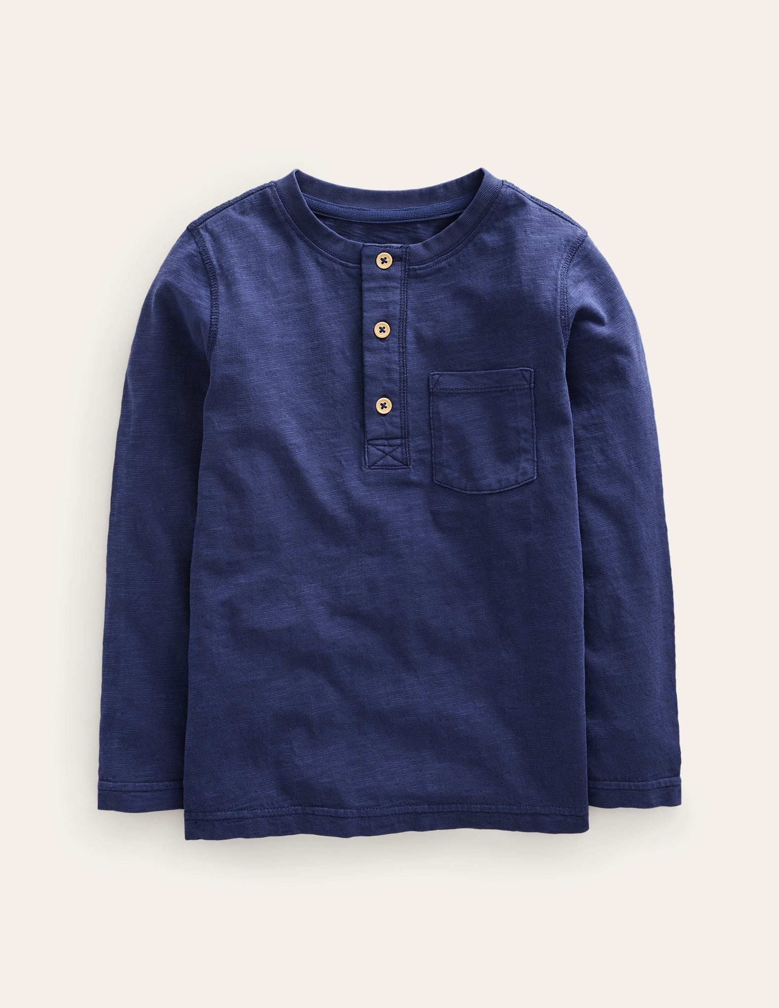  Long Sleeve Henley T-shirt-Navy、mySite、ashleygrahame