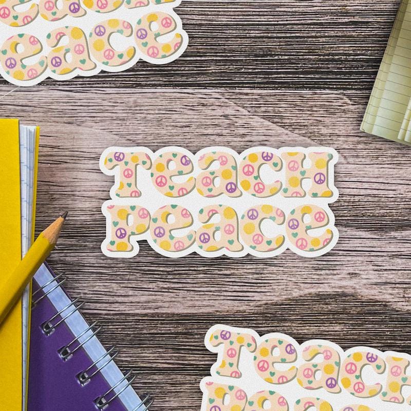  Teach Peace Tan Sticker、mySite、elrpsem3k