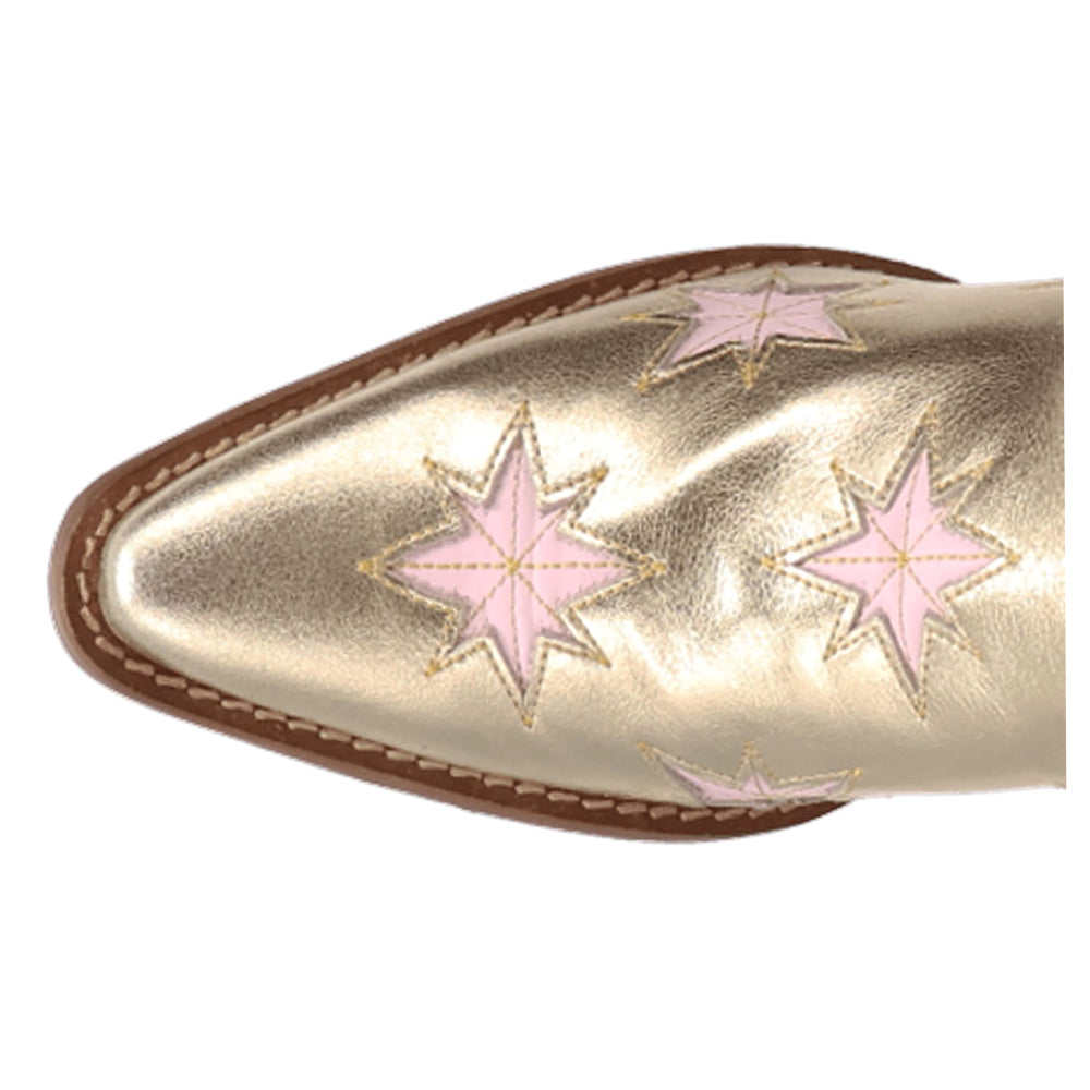 Starburst Metallic Tooled Inlay Snip Toe Pull On Cowboy Booties、mySite、gtrtttuynbv