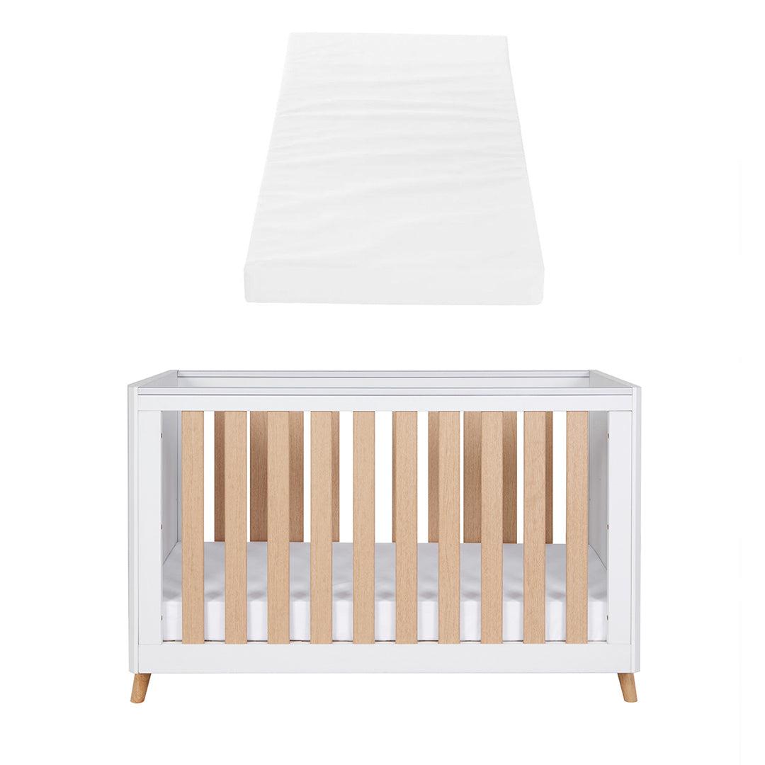  Tutti Bambini Fika Mini Cot Bed - White/Light Oak、mySite、merchandisen